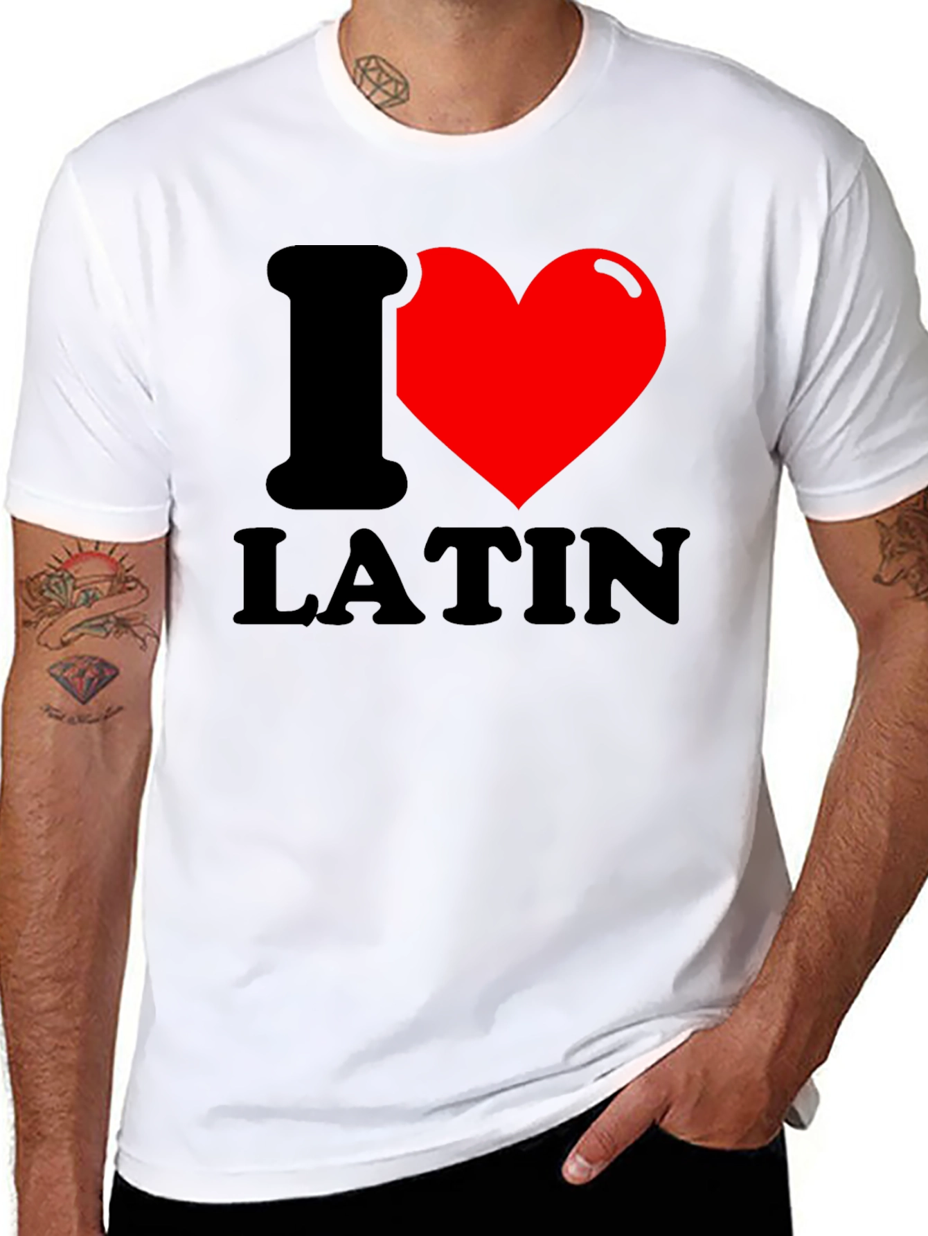 I Heart Latin T-Shirt - Black Graphic Tee