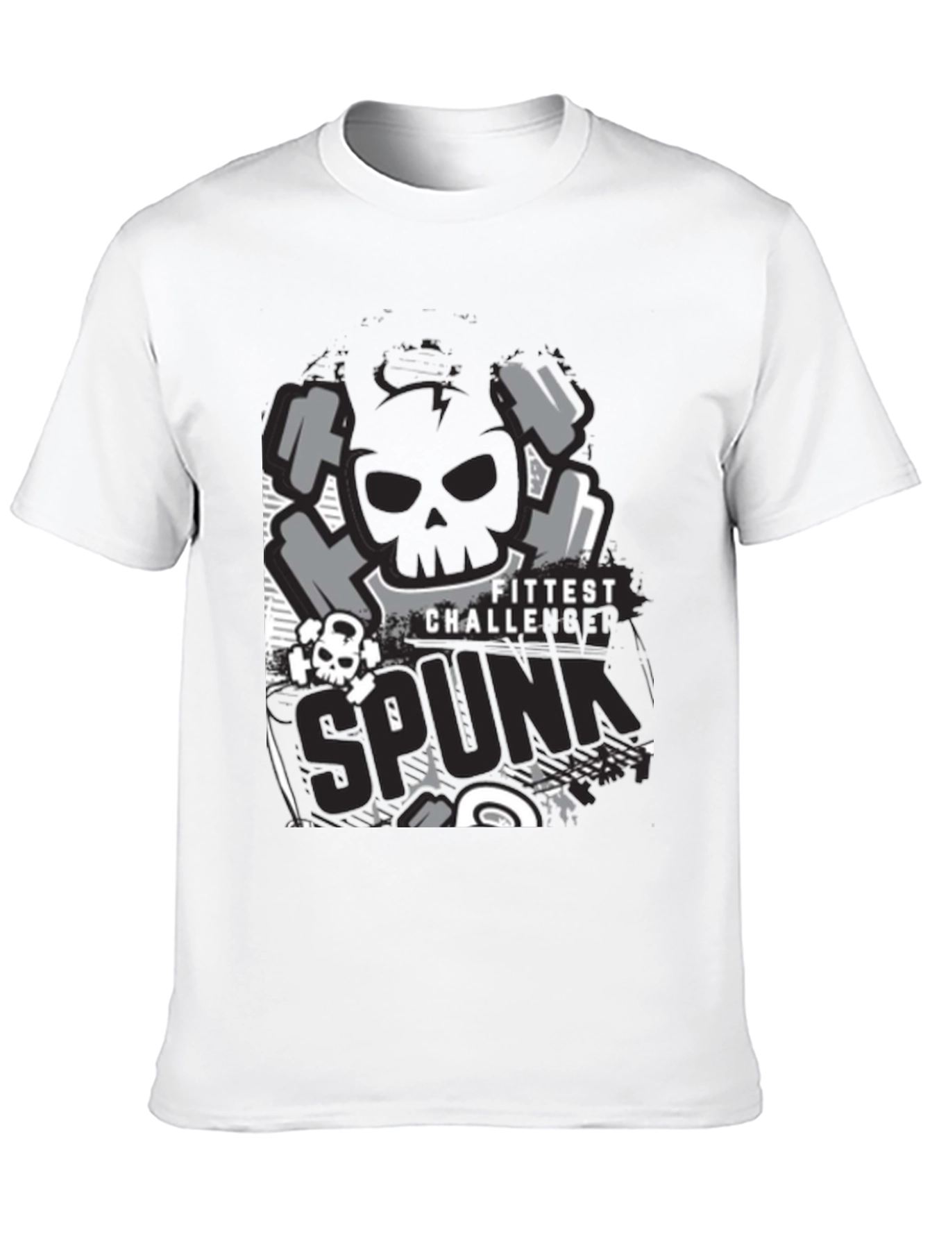 Fittest Challenge Spunk Skull Graphic T-Shirt