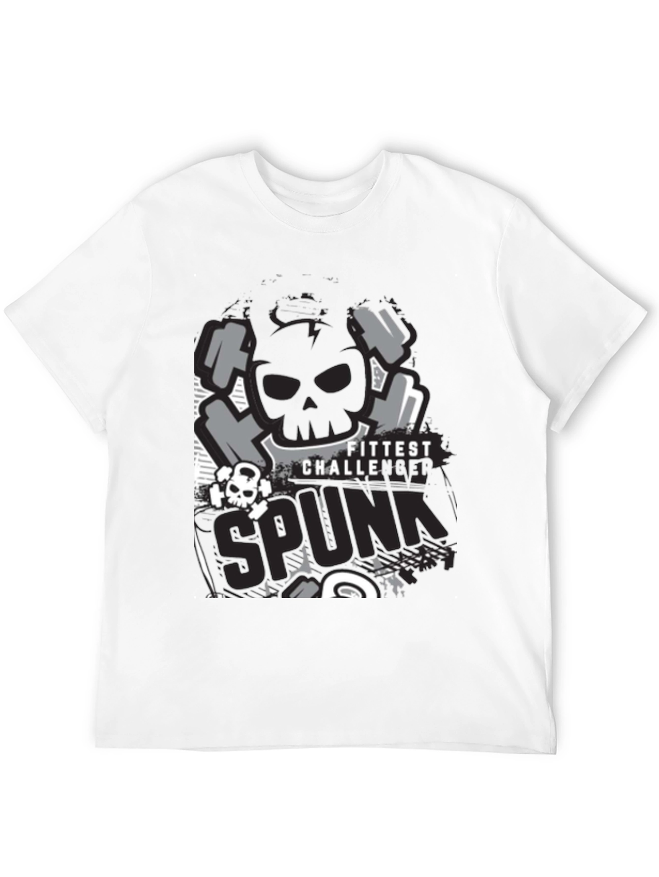 Fittest Challenge Spunk Skull Graphic T-Shirt