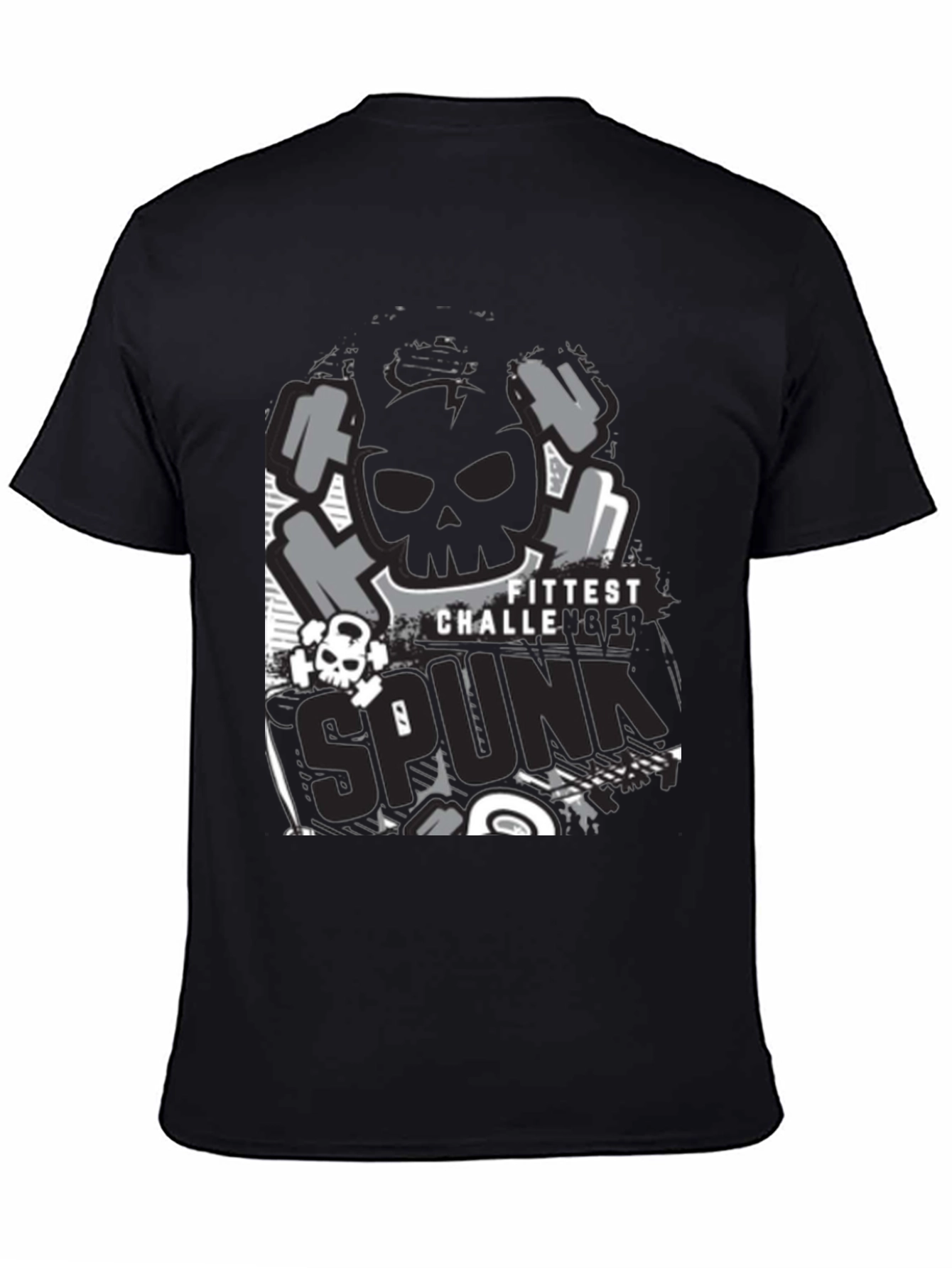 Fittest Challenge Spunk Skull Graphic T-Shirt