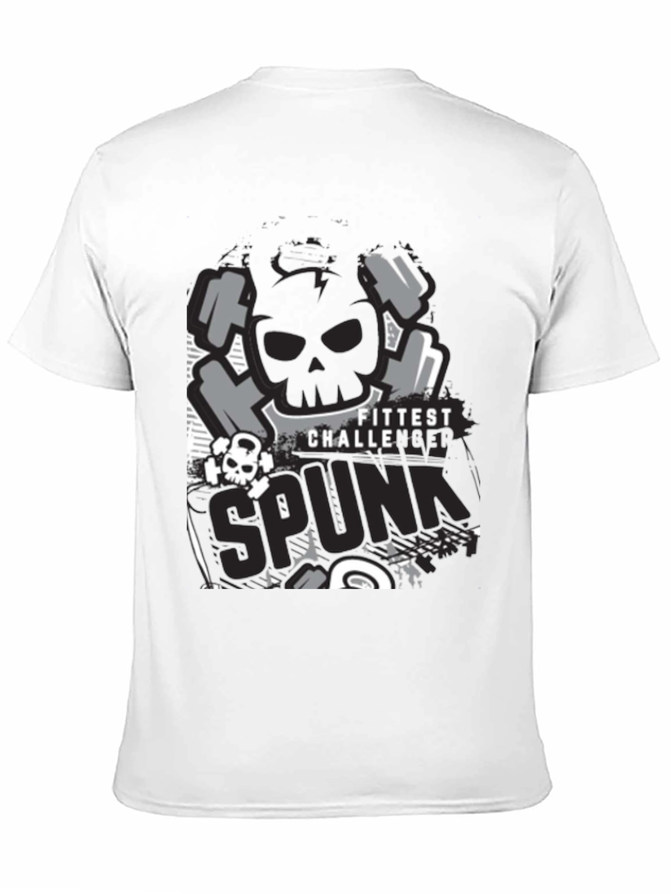 Fittest Challenge Spunk Skull Graphic T-Shirt