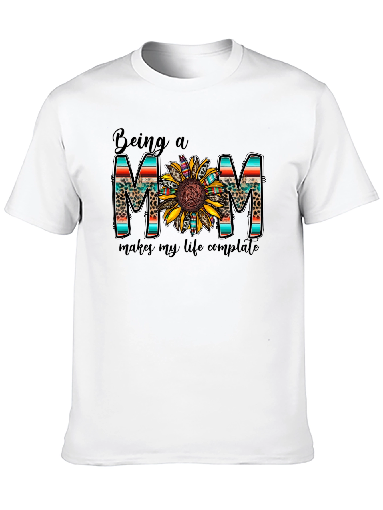 Being a Mom Graphic Tee Sunflower Design