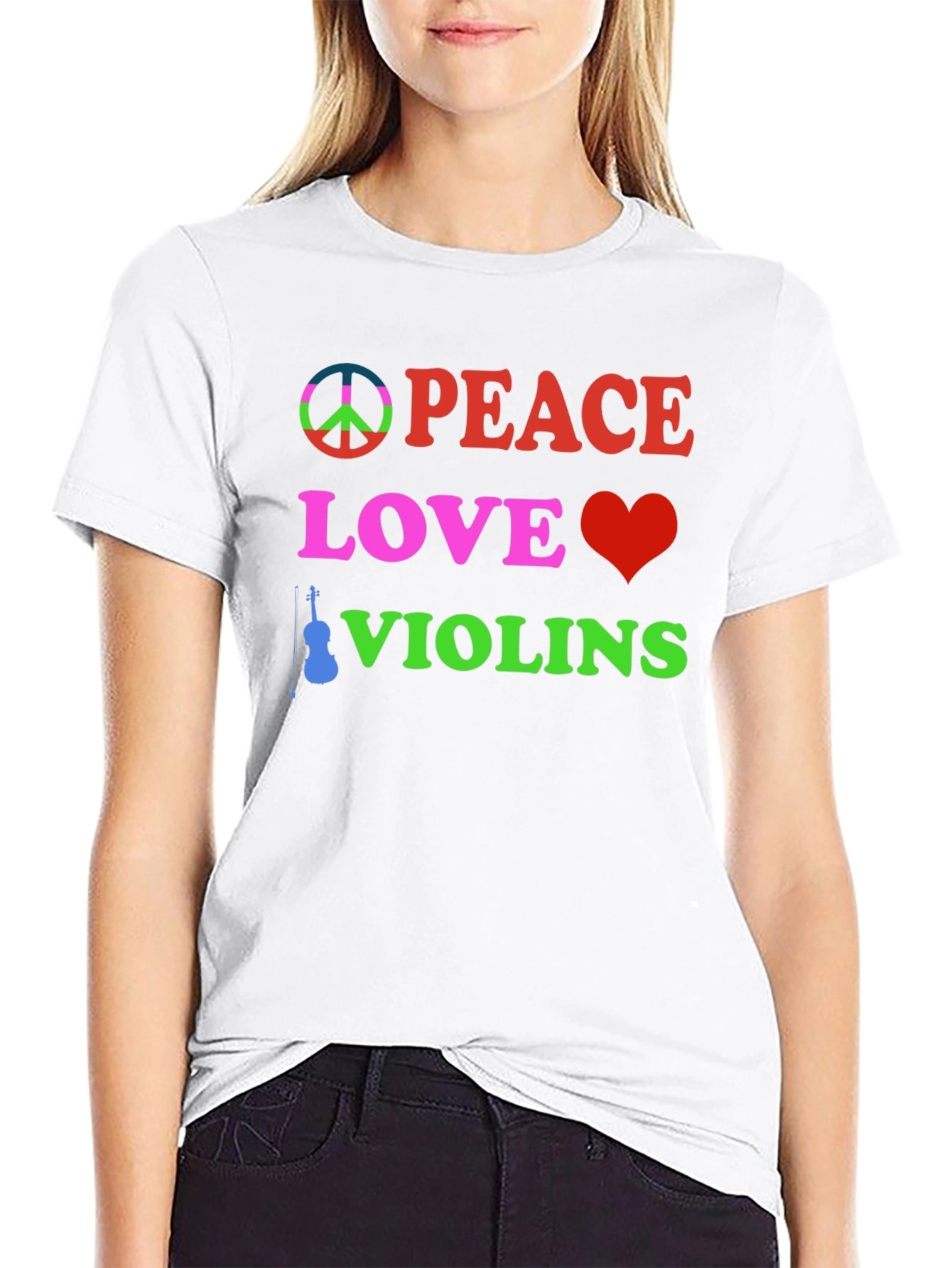 Peace Love Violins Graphic Tee