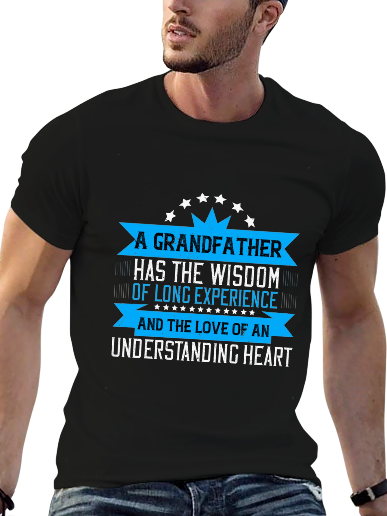 Grandfather Wisdom T-Shirt - Loving Heart Design