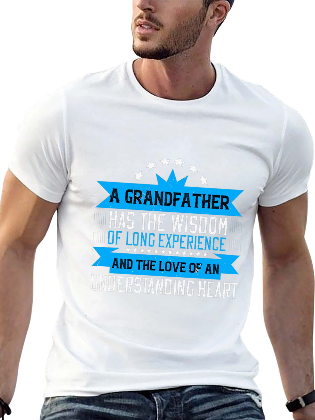 Grandfather Wisdom T-Shirt - Loving Heart Design