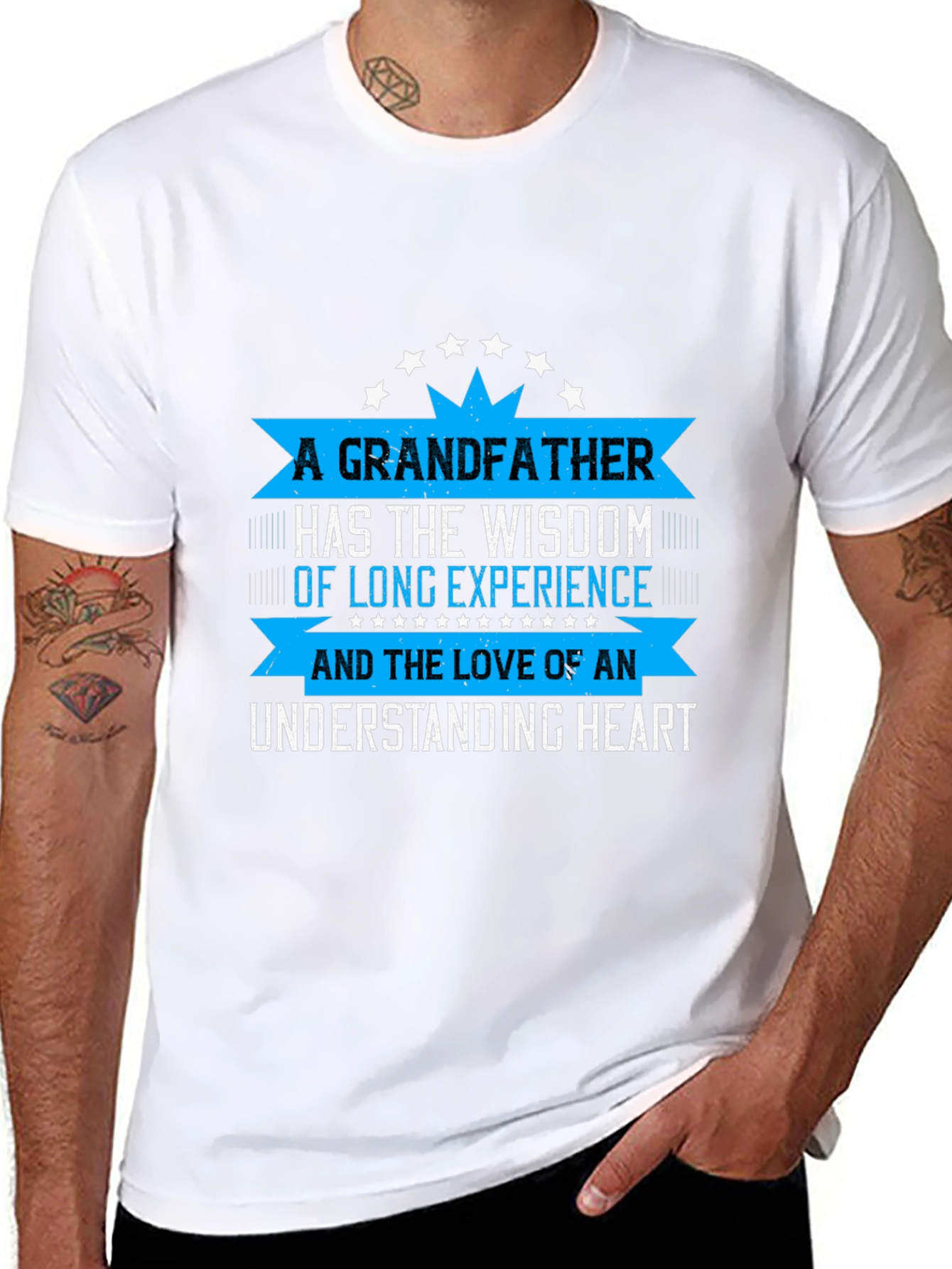 Grandfather Wisdom T-Shirt - Loving Heart Design