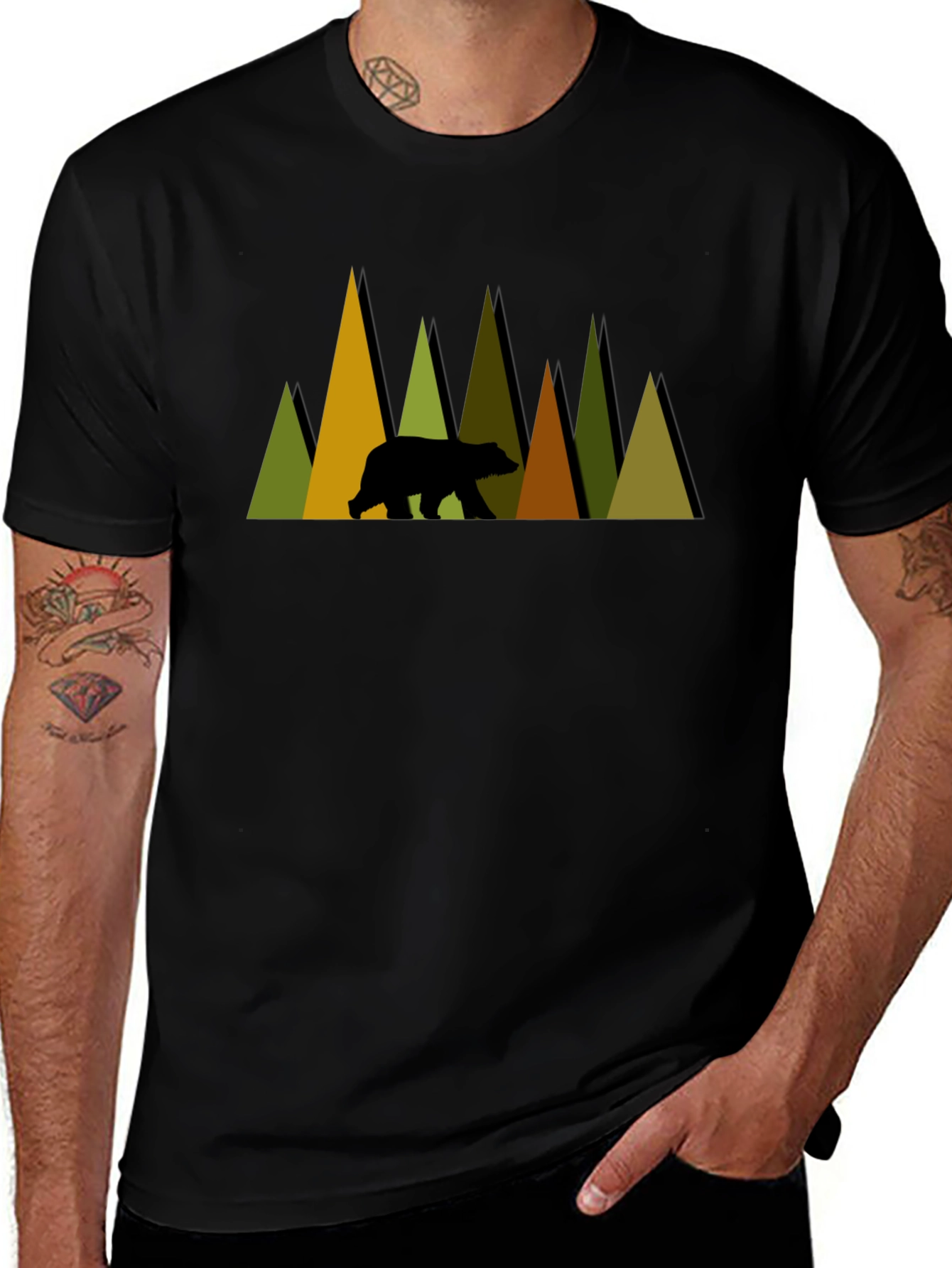 Mountain Bear Graphic Tee - Nature Lovers Shirt
