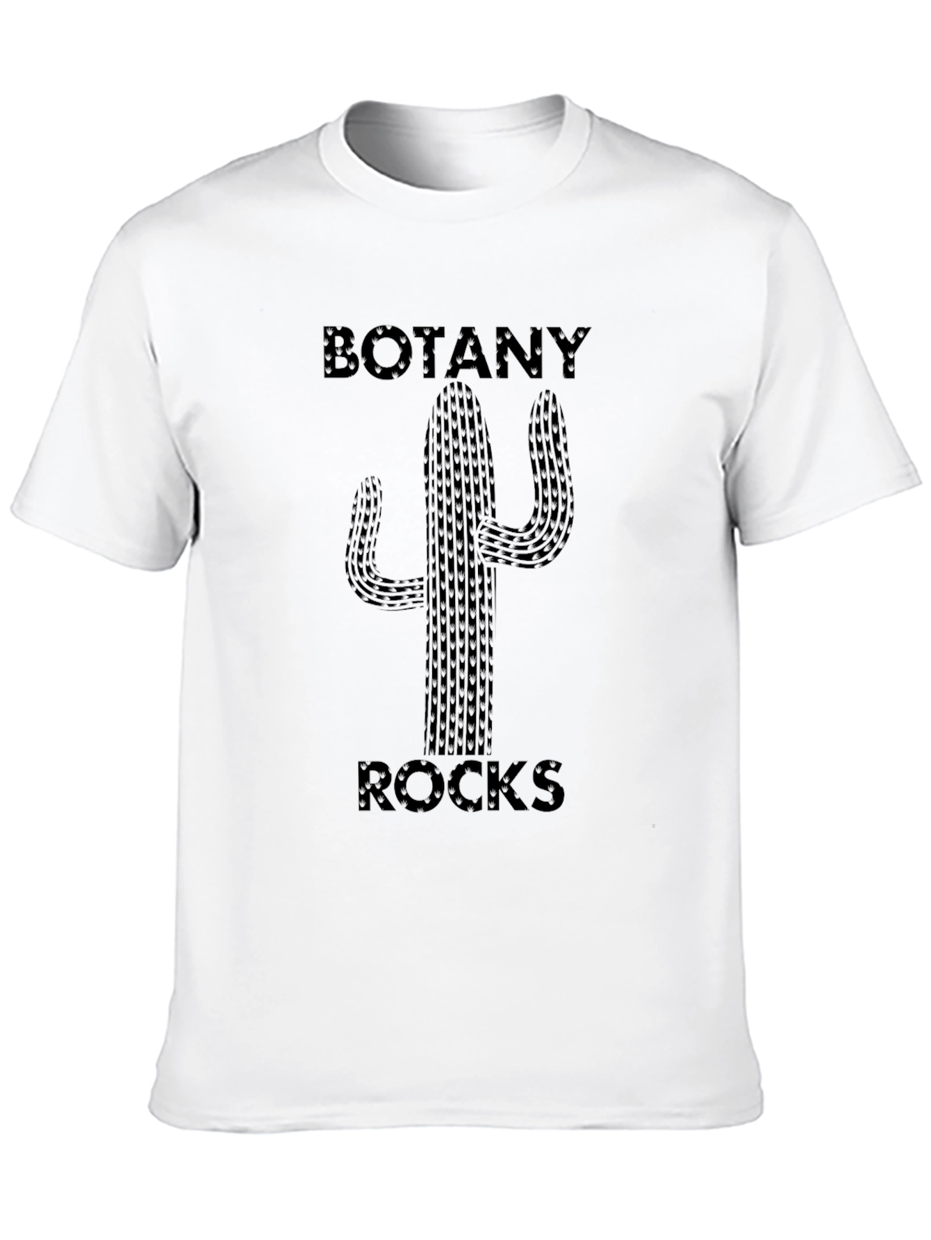 Botany Rocks Cactus Graphic Tee - Black Cotton T-Shirt