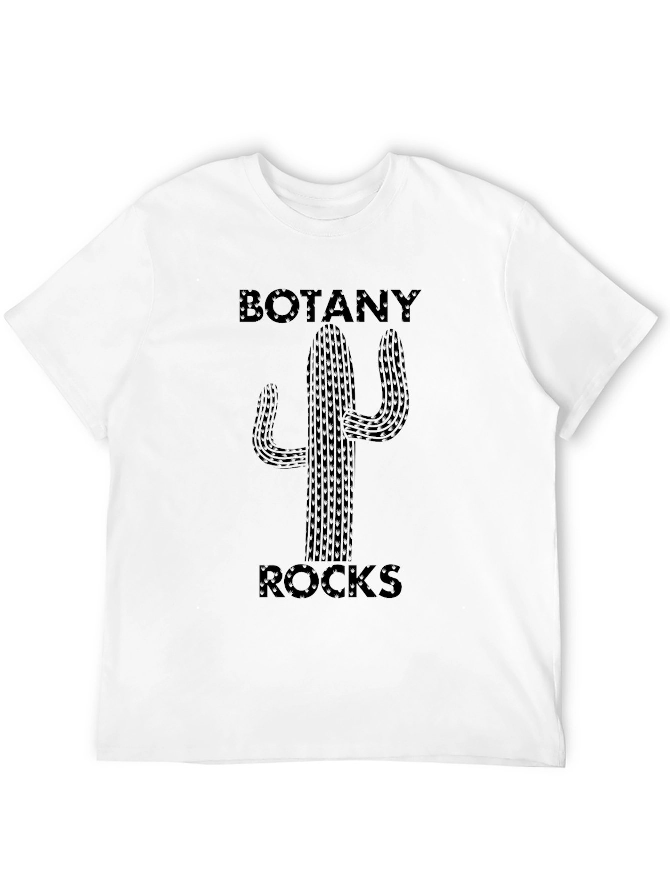 Botany Rocks Cactus Graphic Tee - Black Cotton T-Shirt
