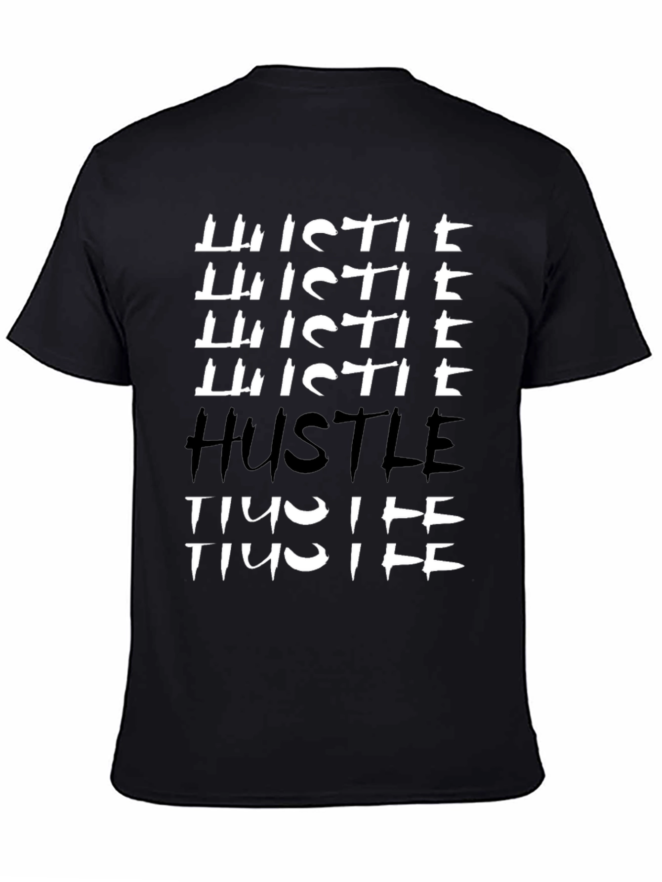 Hustle Graphic Tee - Black Cotton T-Shirt