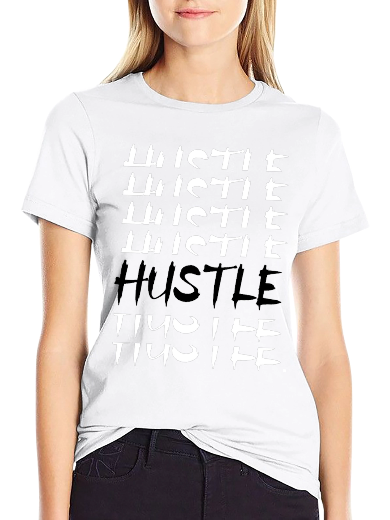 Hustle Graphic Tee - Black Cotton T-Shirt