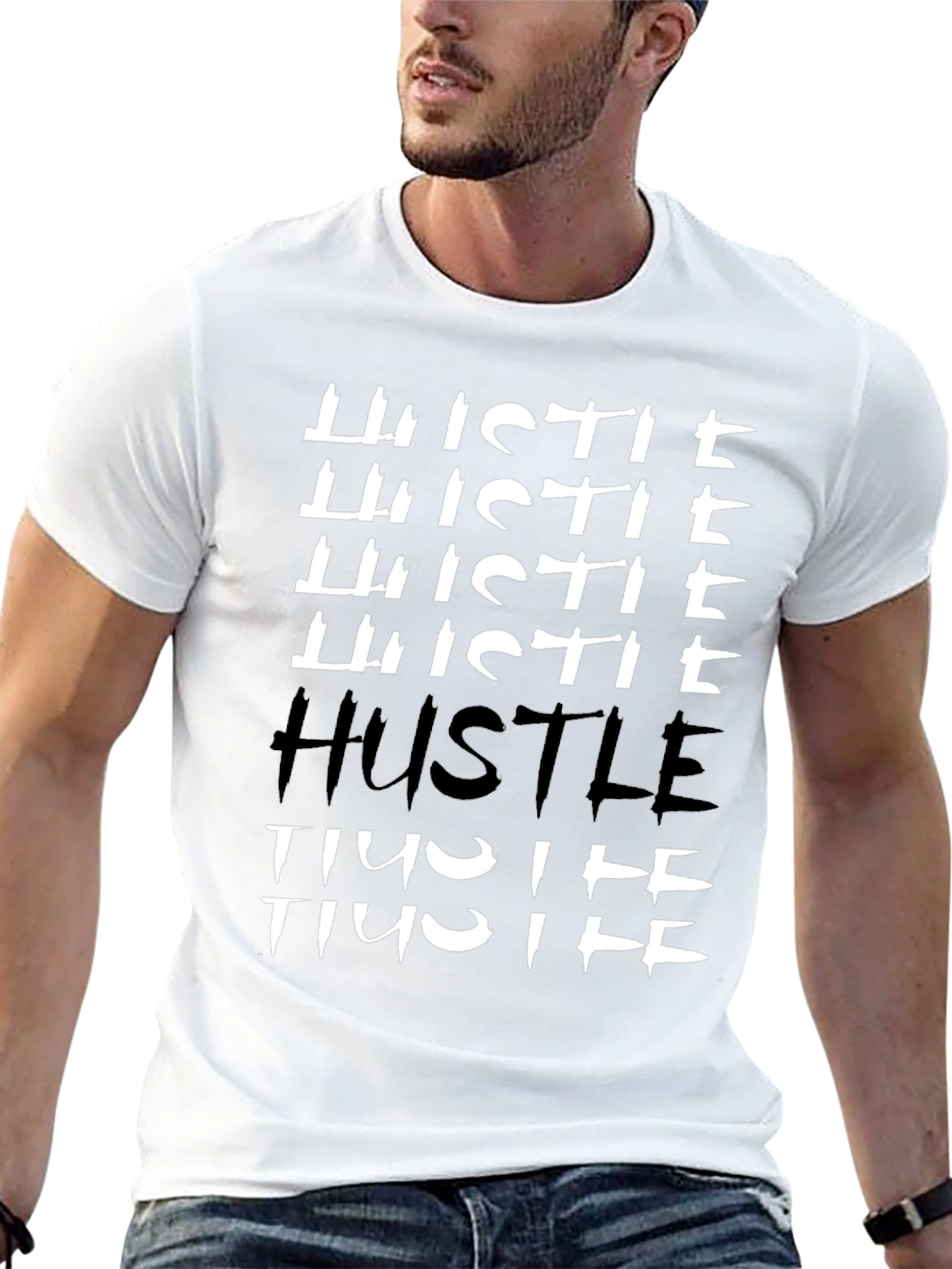 Hustle Graphic Tee - Black Cotton T-Shirt
