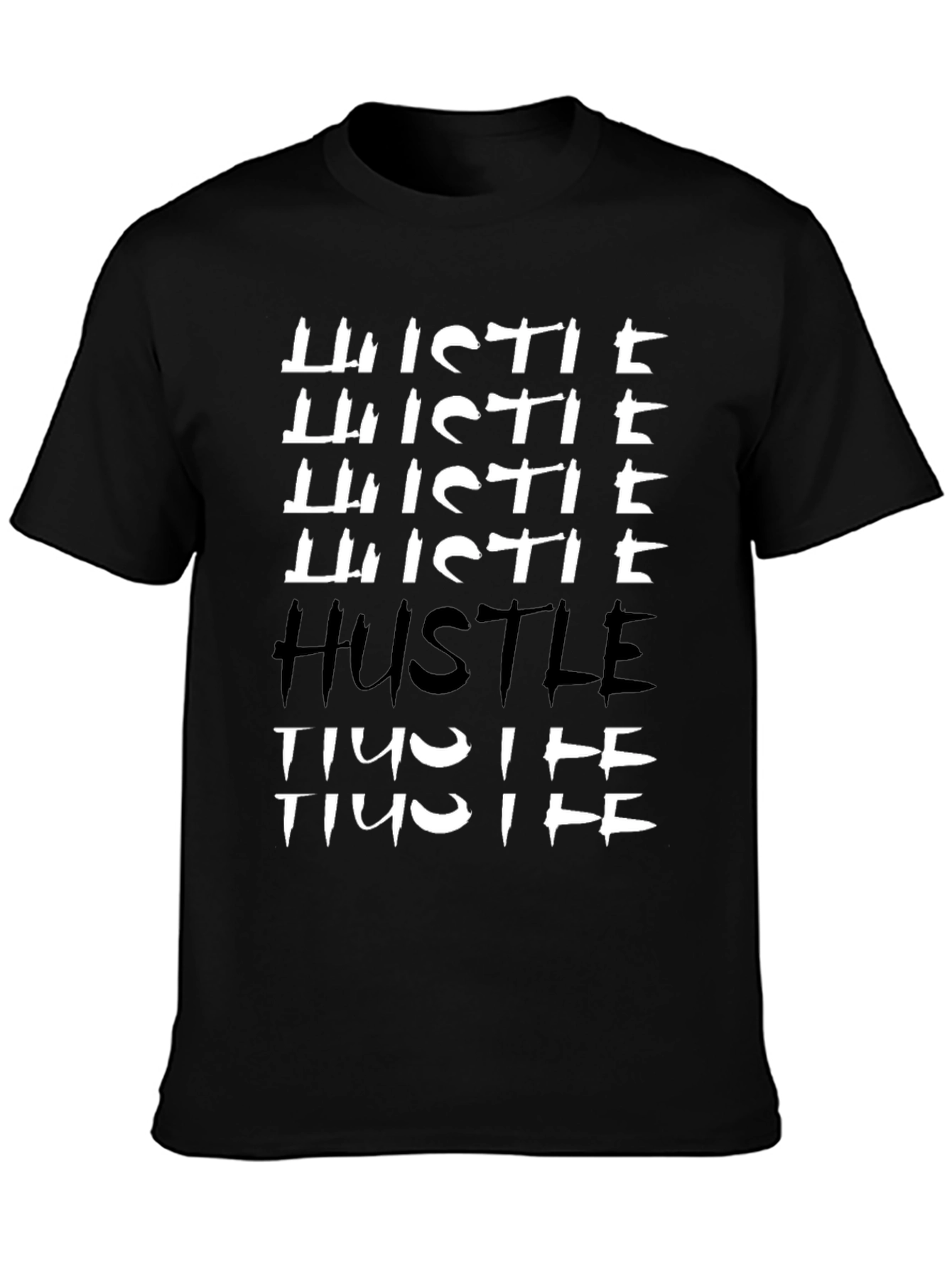Hustle Graphic Tee - Black Cotton T-Shirt