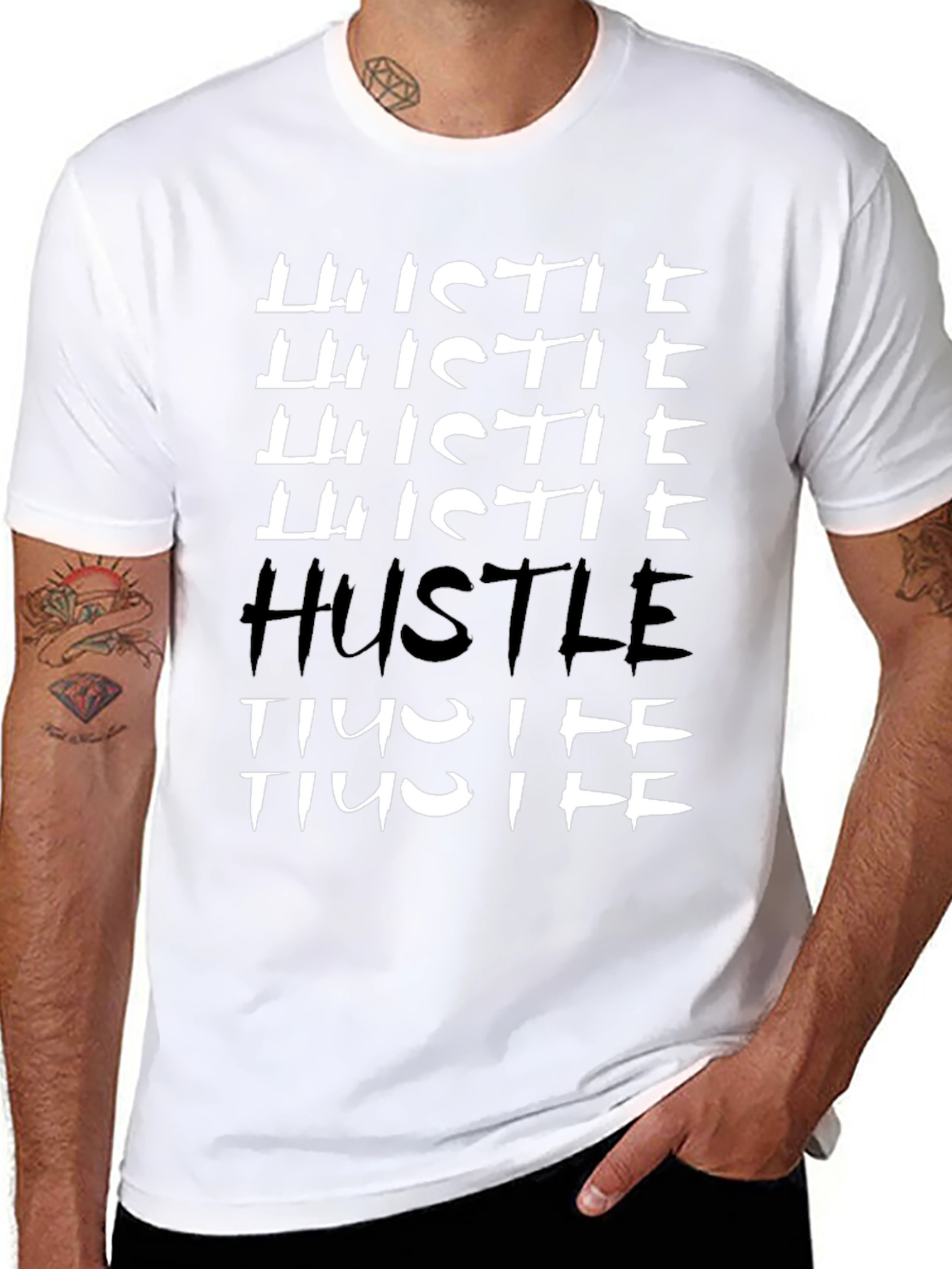 Hustle Graphic Tee - Black Cotton T-Shirt