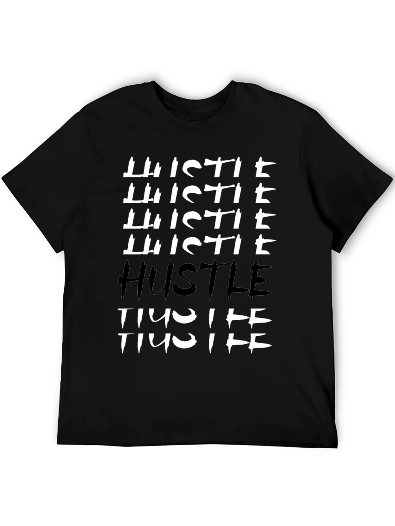 Hustle Graphic Tee - Black Cotton T-Shirt