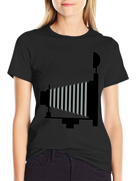Vintage Camera Graphic Tee - Black Cotton T-Shirt
