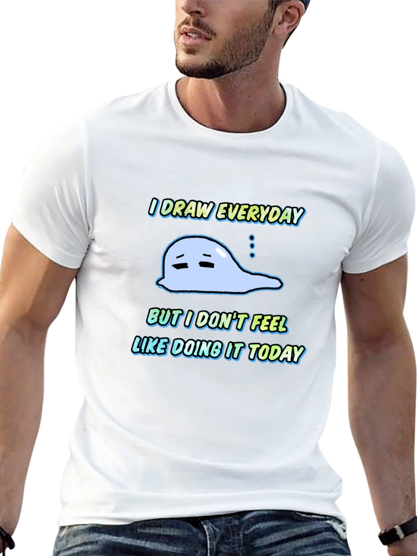I Draw Everyday Graphic T-Shirt - Unisex Black Tee