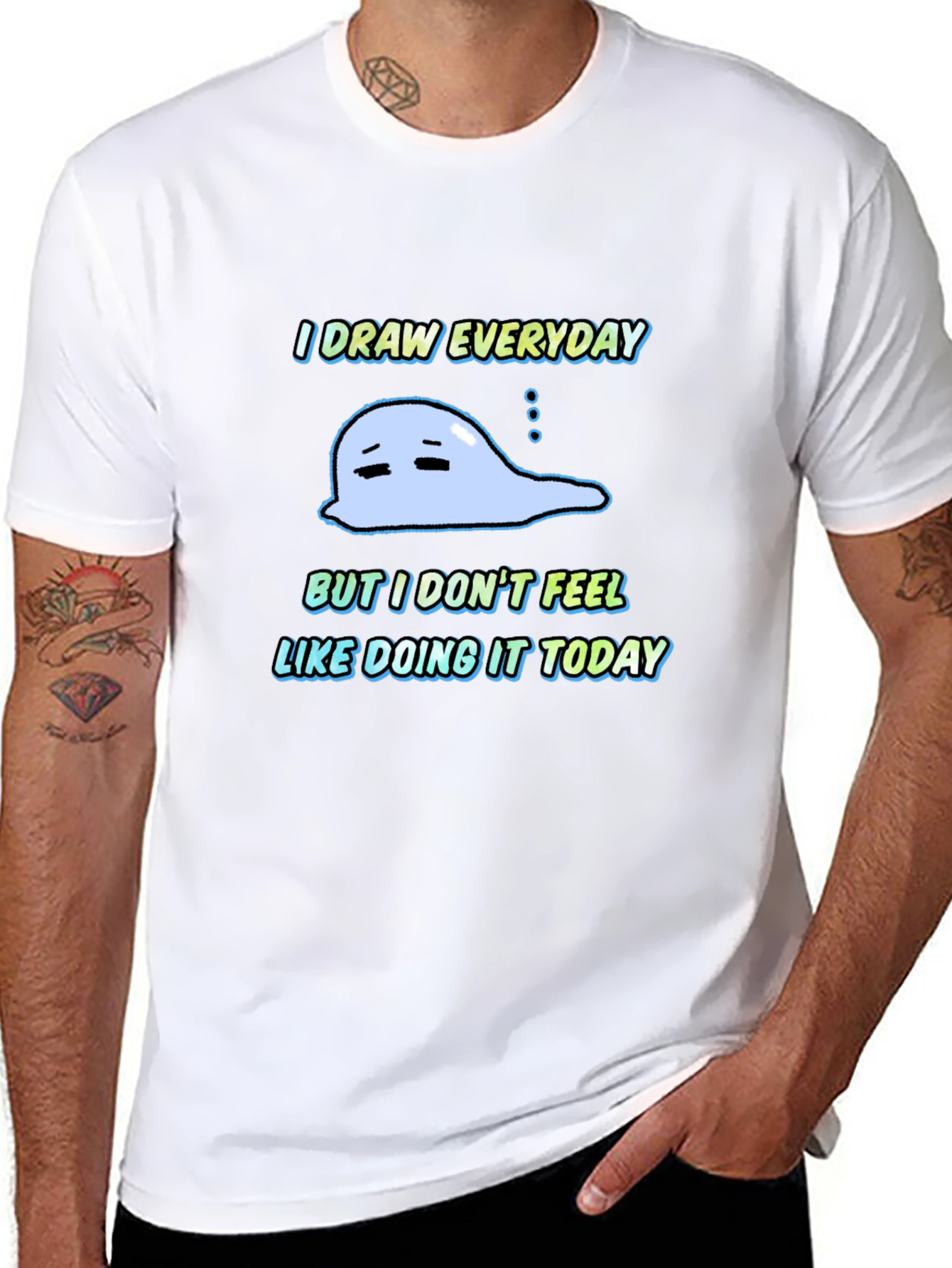 I Draw Everyday Graphic T-Shirt - Unisex Black Tee