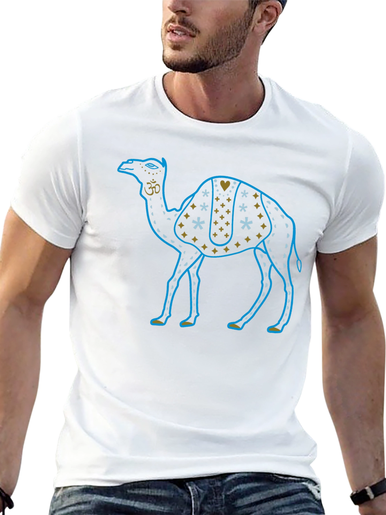 Camel Graphic Tee - Black Cotton T-Shirt