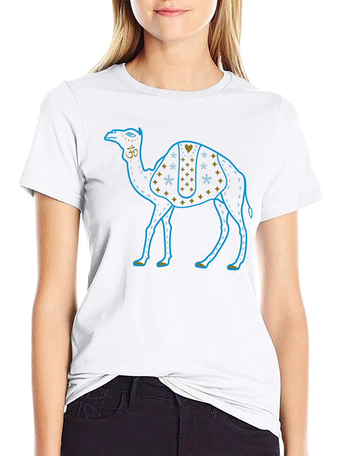 Camel Graphic Tee - Black Cotton T-Shirt