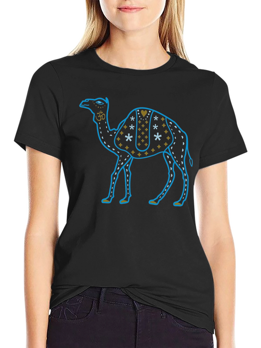 Camel Graphic Tee - Black Cotton T-Shirt