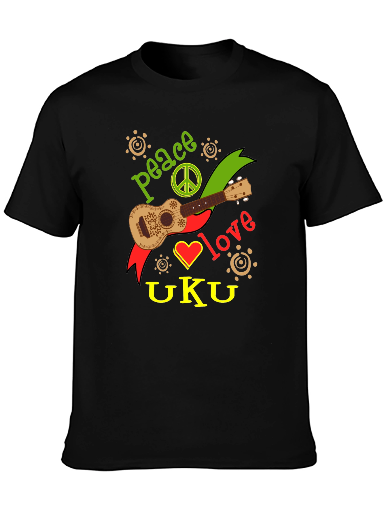 Peace Love Ukulele Graphic T-Shirt