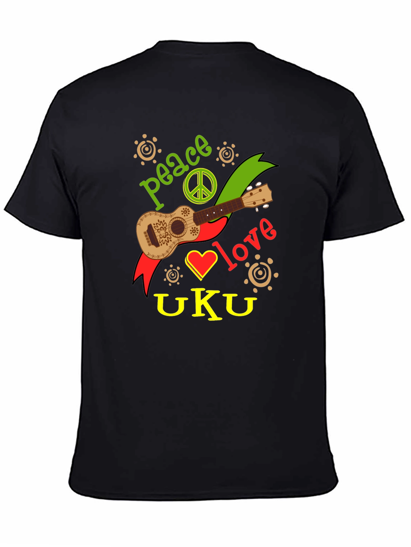 Peace Love Ukulele Graphic T-Shirt