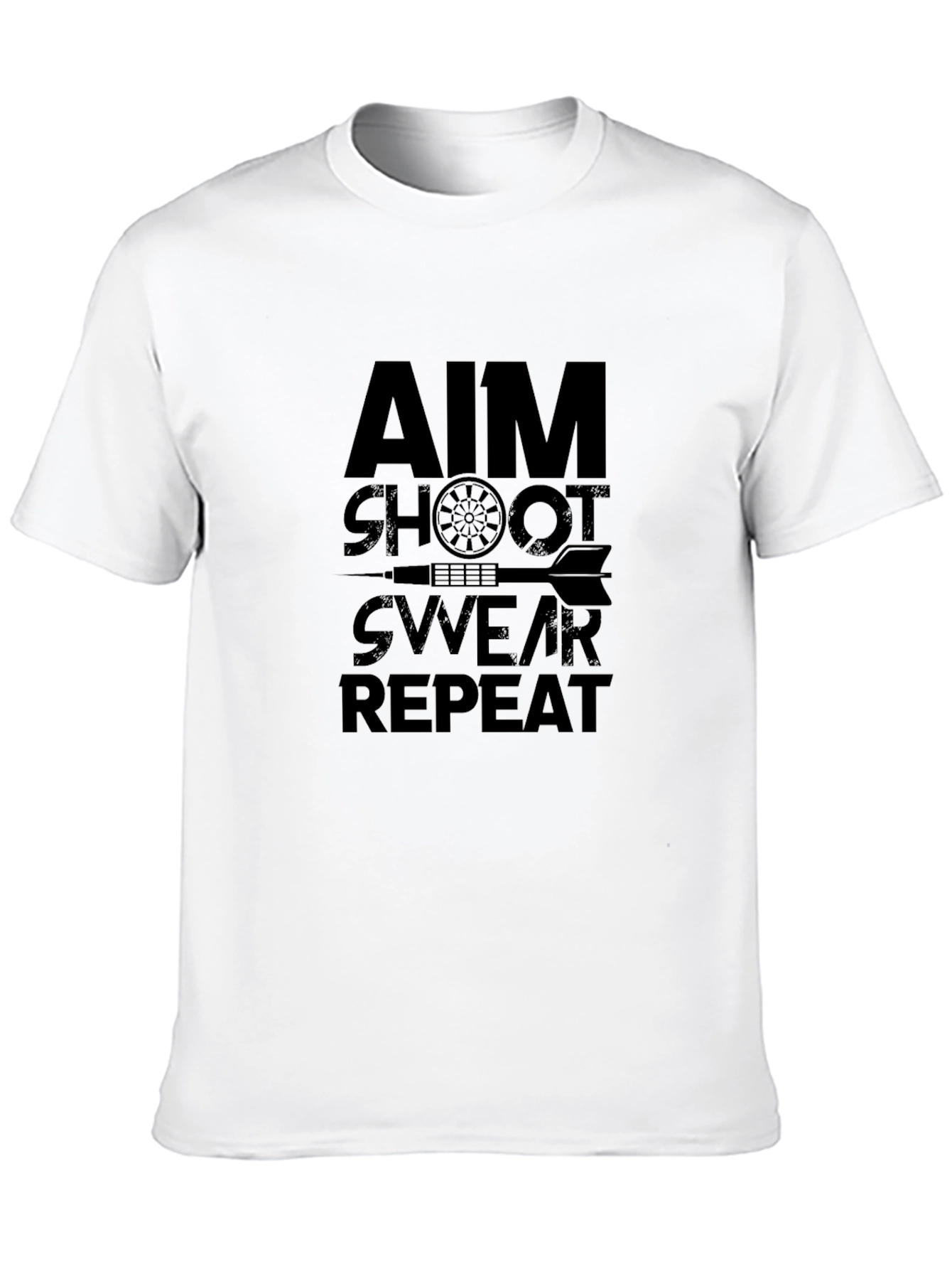 Aim Shoot Swear Repeat Black T-Shirt