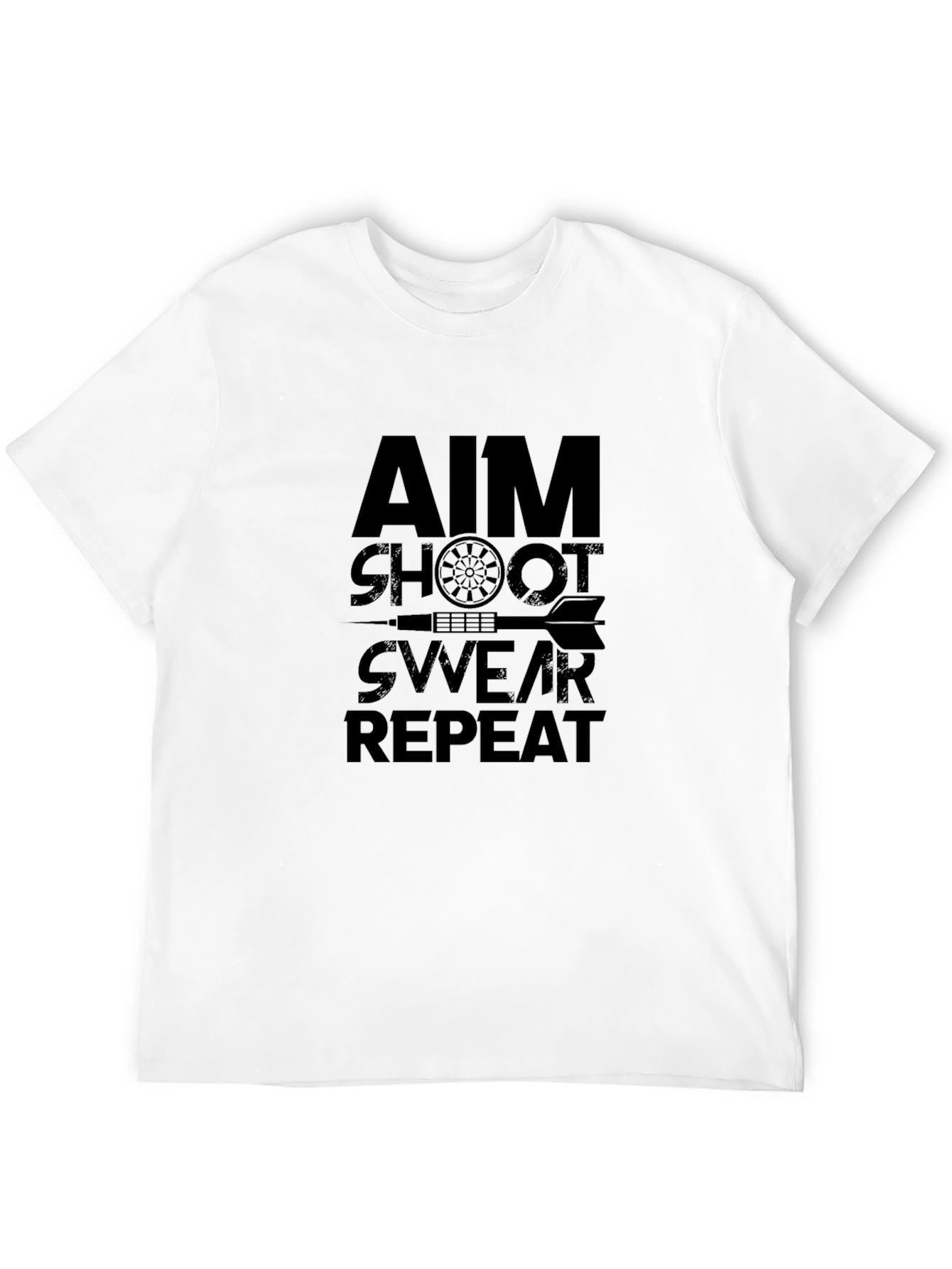 Aim Shoot Swear Repeat Black T-Shirt