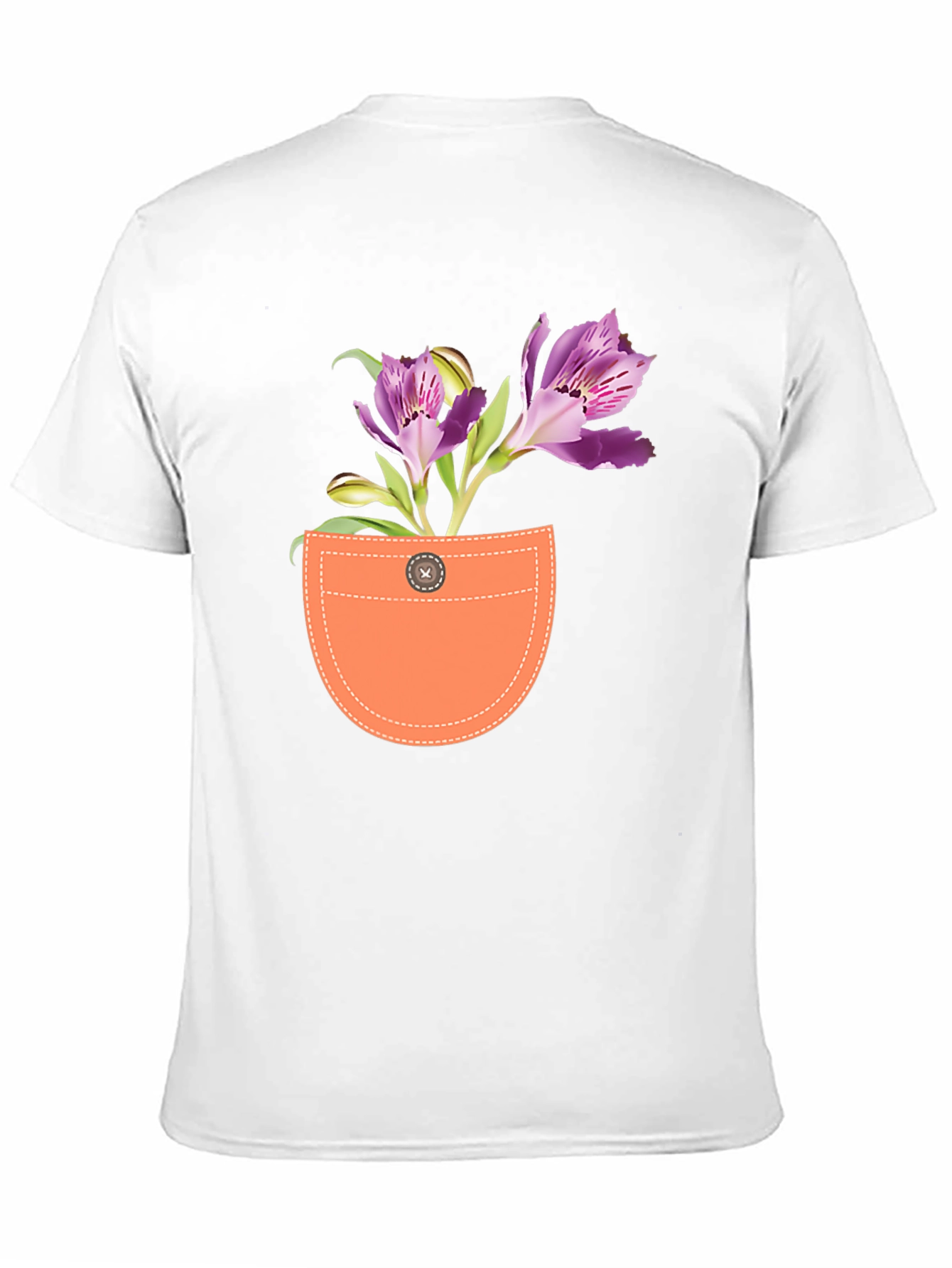 Floral Pocket Graphic Tee - Mens Black T-Shirt