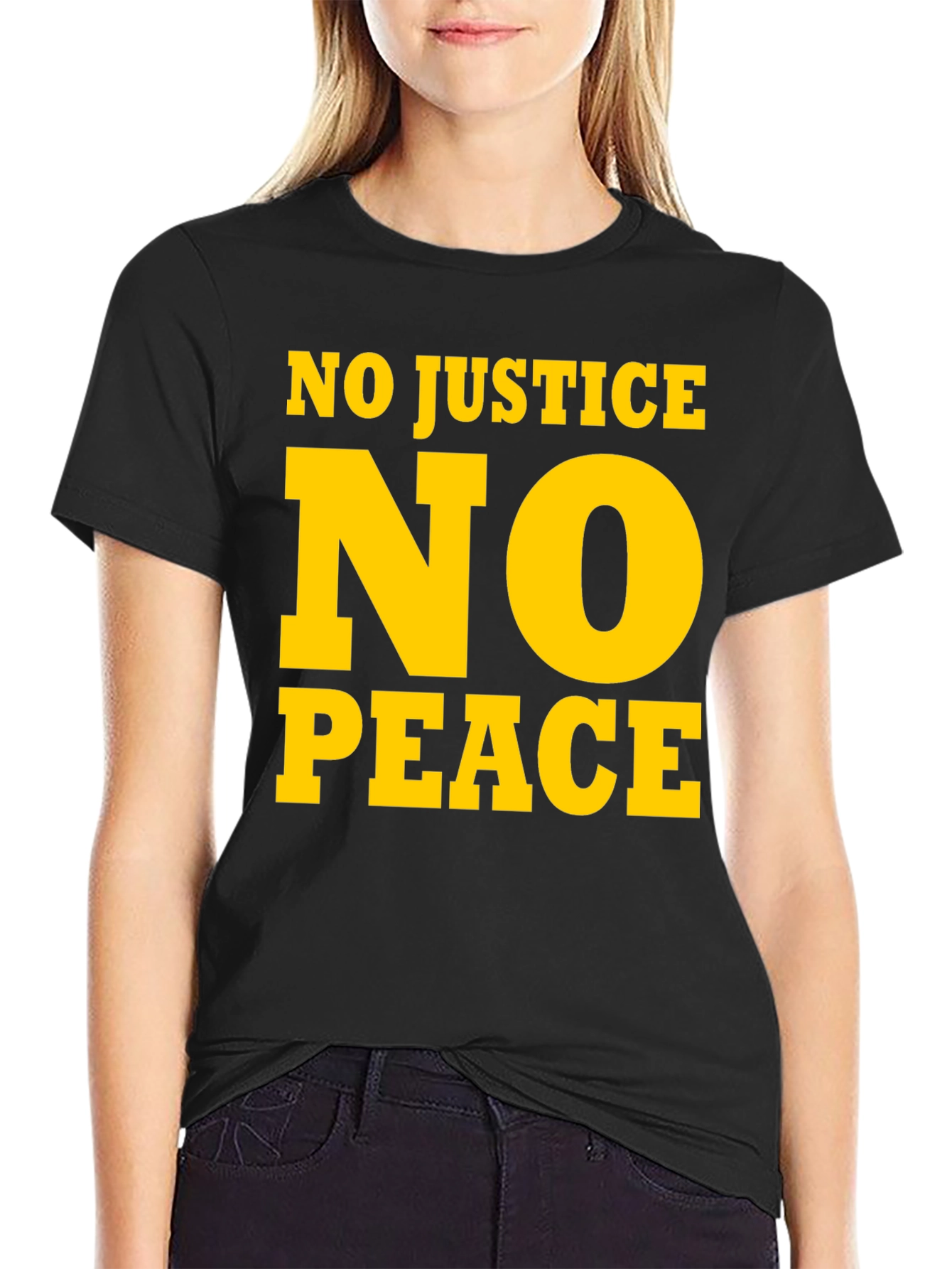 No Justice No Peace Graphic Tee - Black