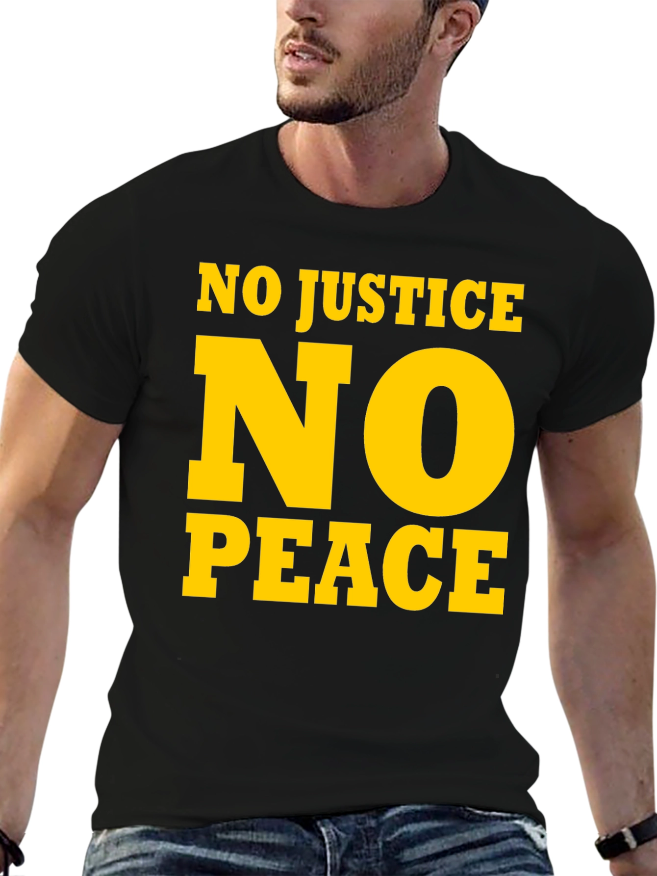 No Justice No Peace Graphic Tee - Black