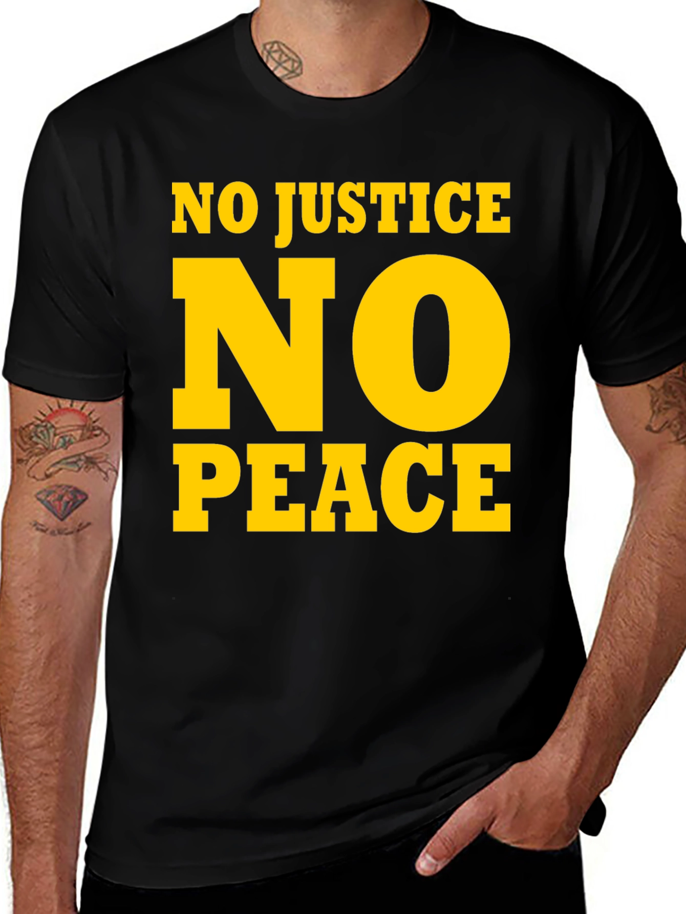 No Justice No Peace Graphic Tee - Black