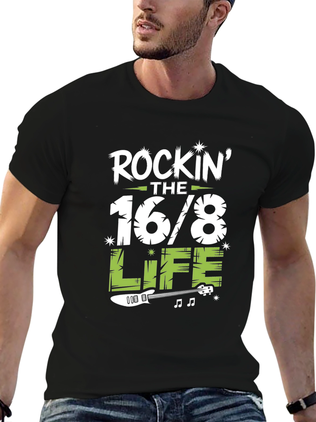 Rockin the 16/8 Life T-Shirt - Guitar Design