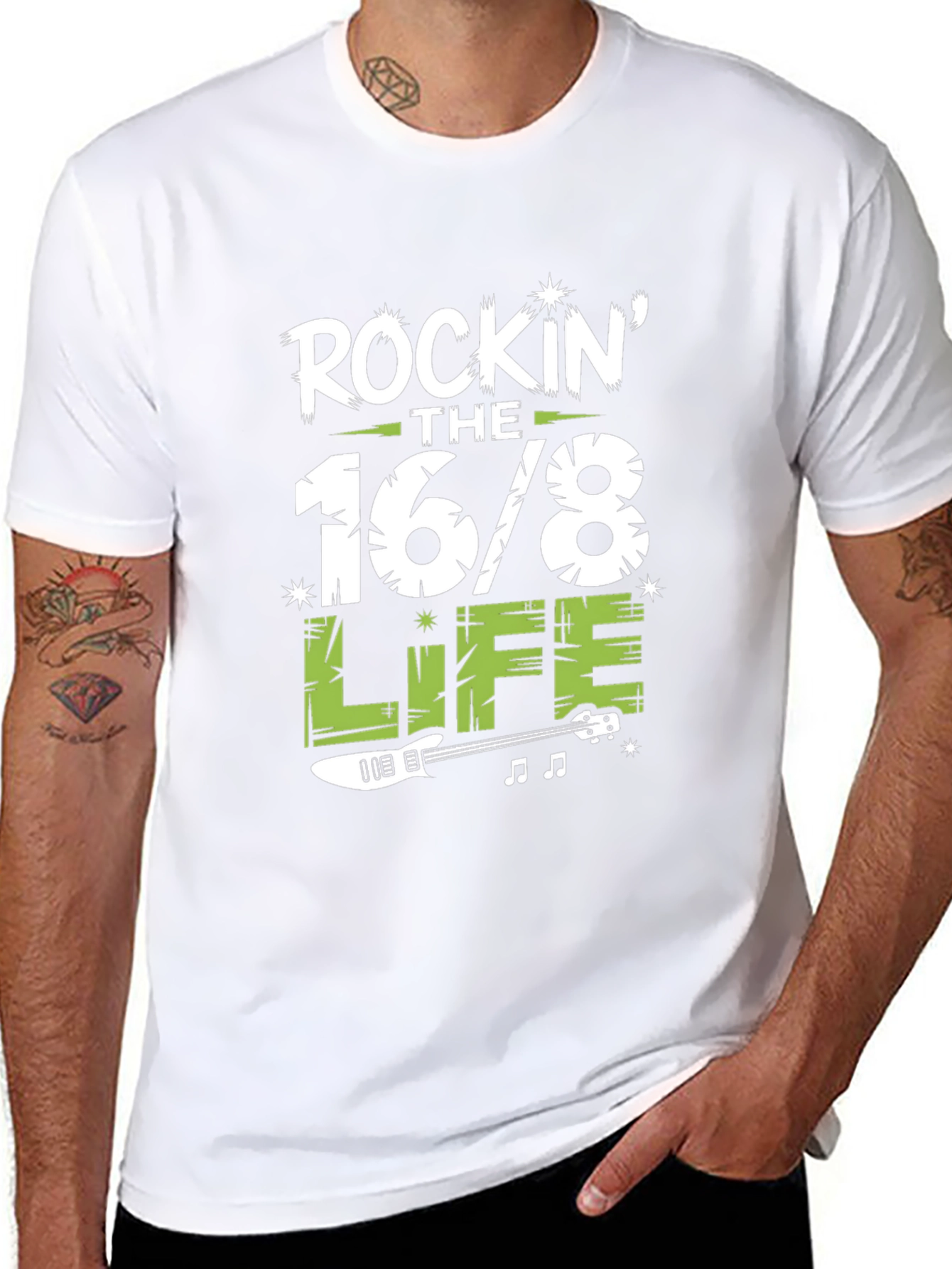 Rockin the 16/8 Life T-Shirt - Guitar Design
