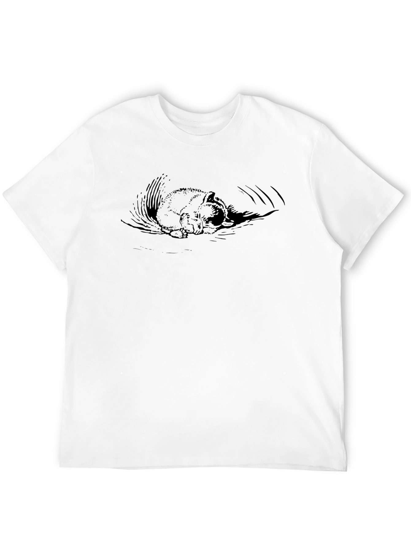 Black T-Shirt with Sleeping Squirrel Design