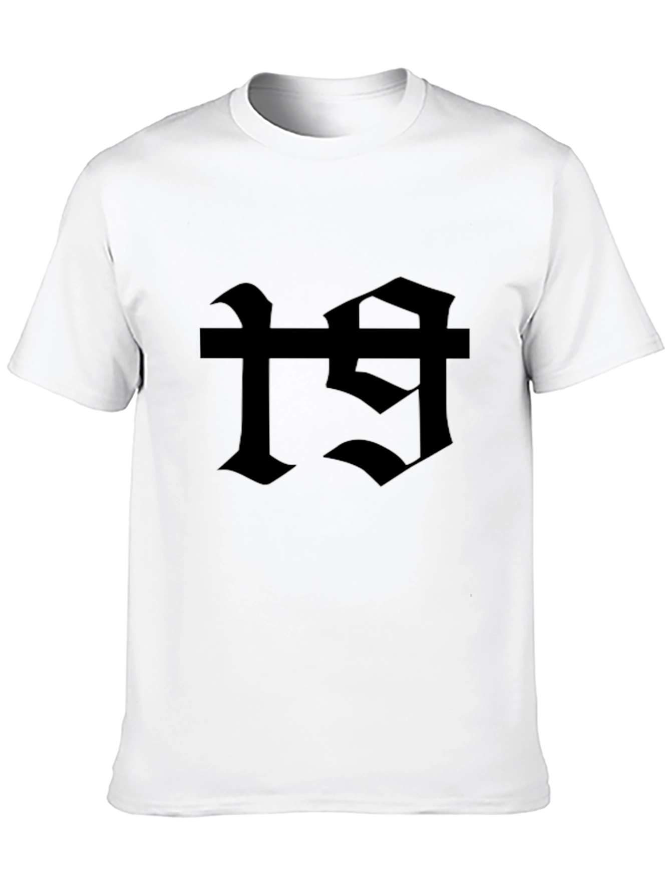 Gothic Number 19 Graphic Black T-Shirt