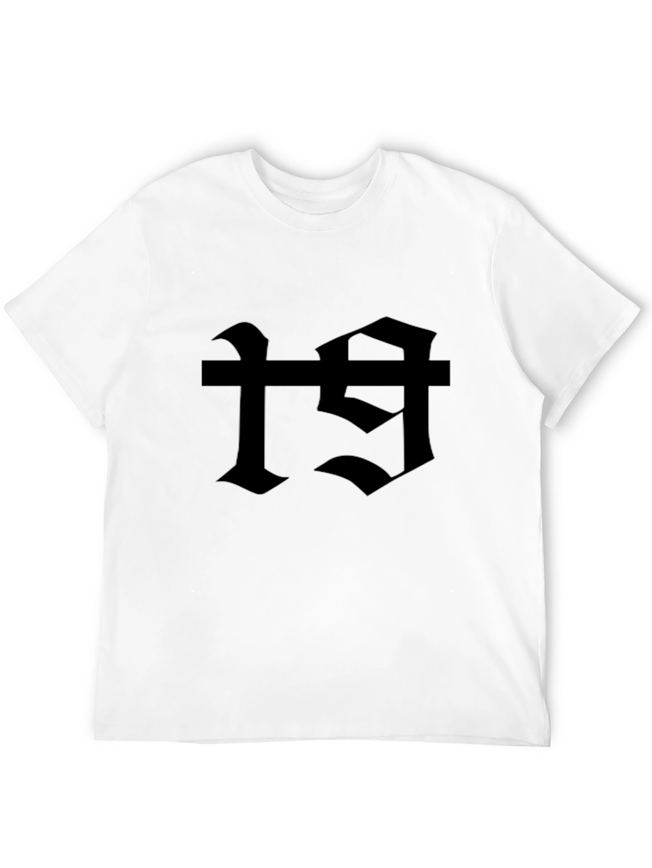Gothic Number 19 Graphic Black T-Shirt