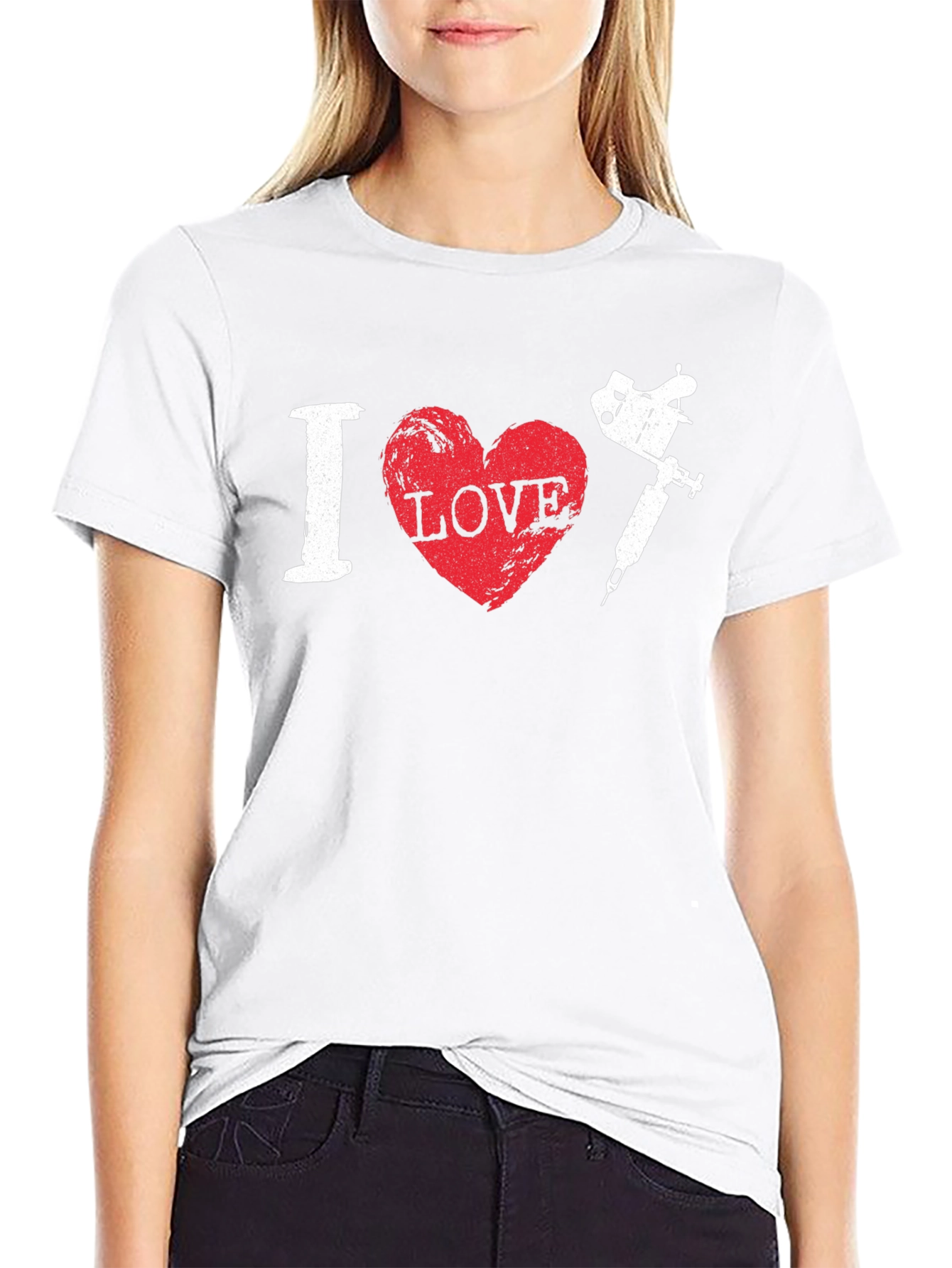 I Love Tattoo Machine Black T-Shirt