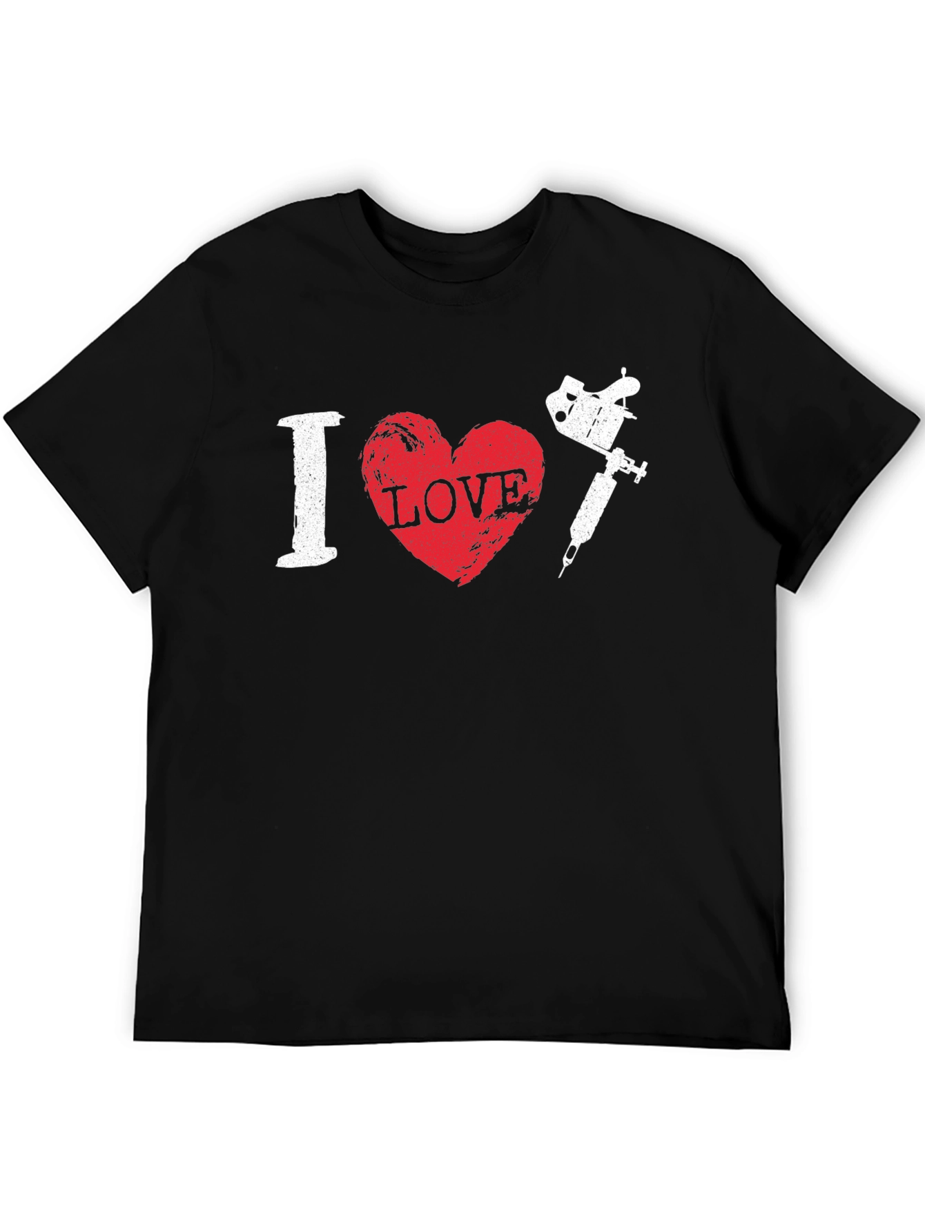 I Love Tattoo Machine Black T-Shirt