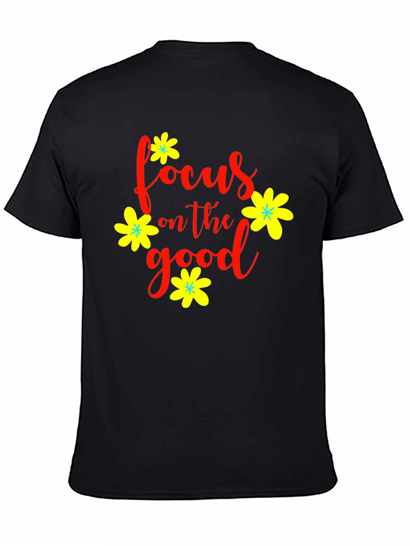 Focus on the Good Black Graphic Tee Shirt