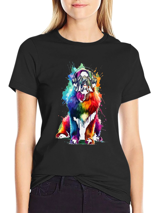 Rainbow Dog Headphones Graphic Tee