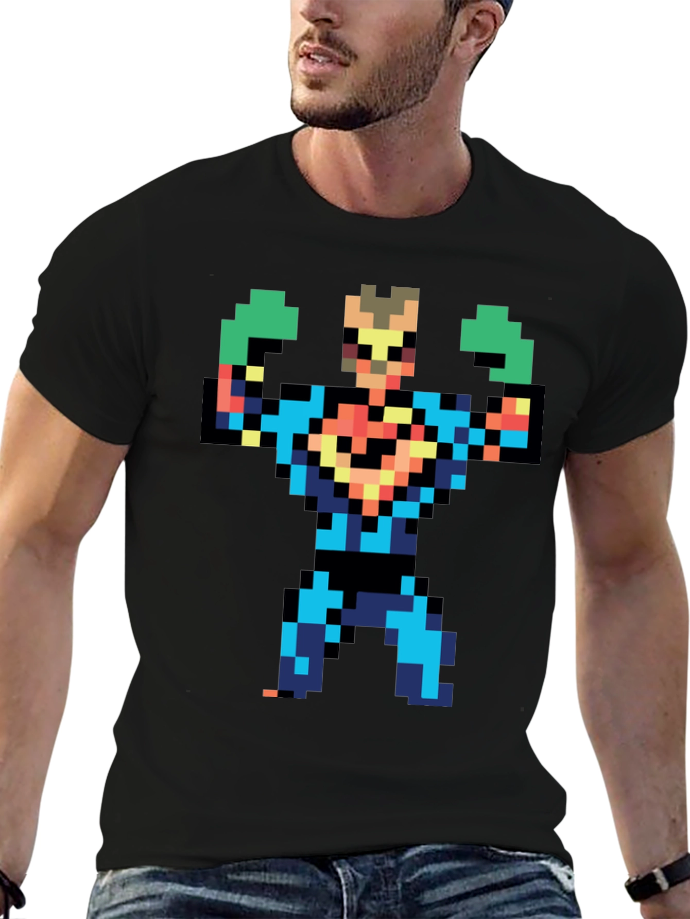 Pixel Art Hero T-Shirt - Retro Gaming Style