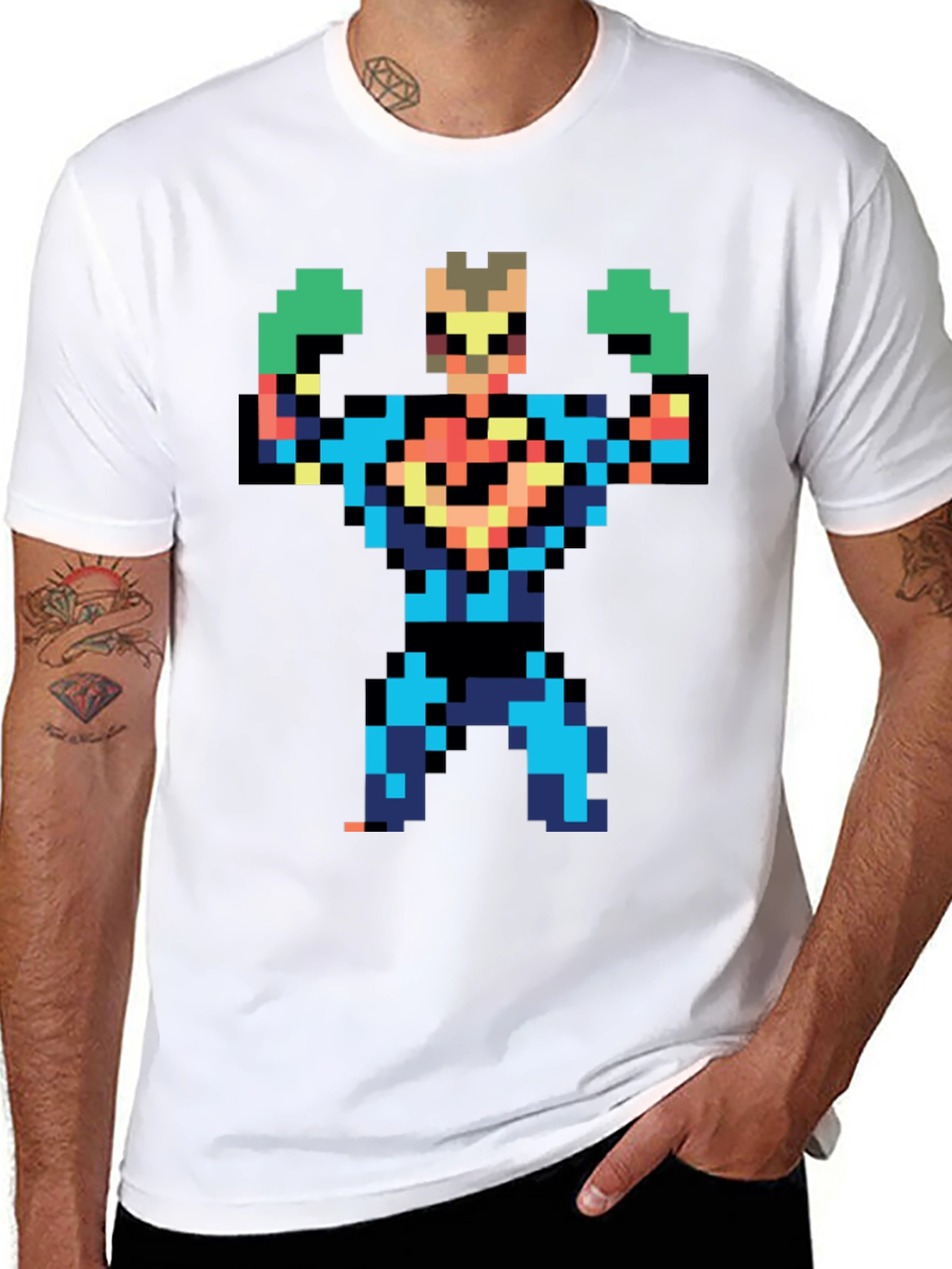 Pixel Art Hero T-Shirt - Retro Gaming Style