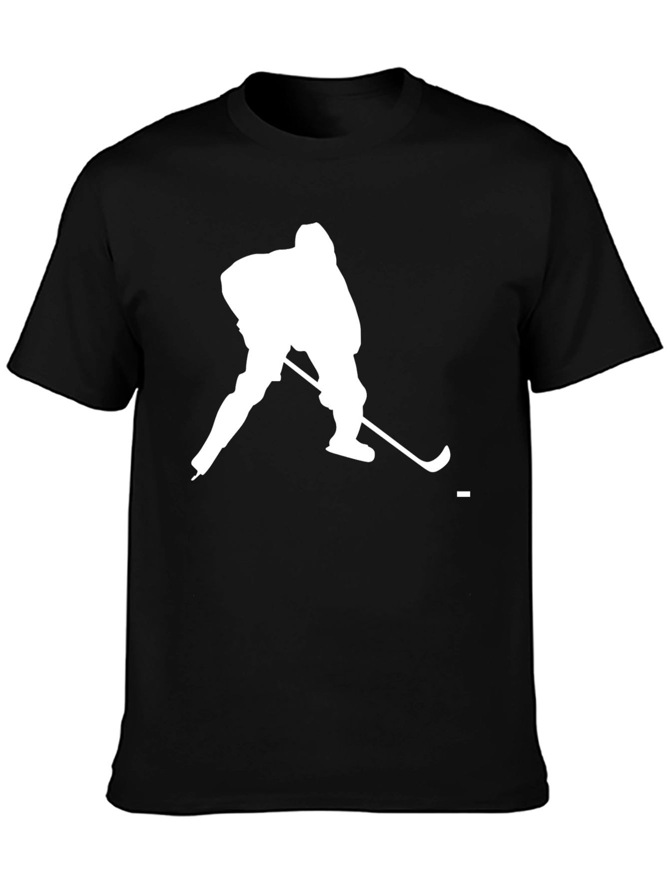Hockey Player Graphic T-Shirt - Black