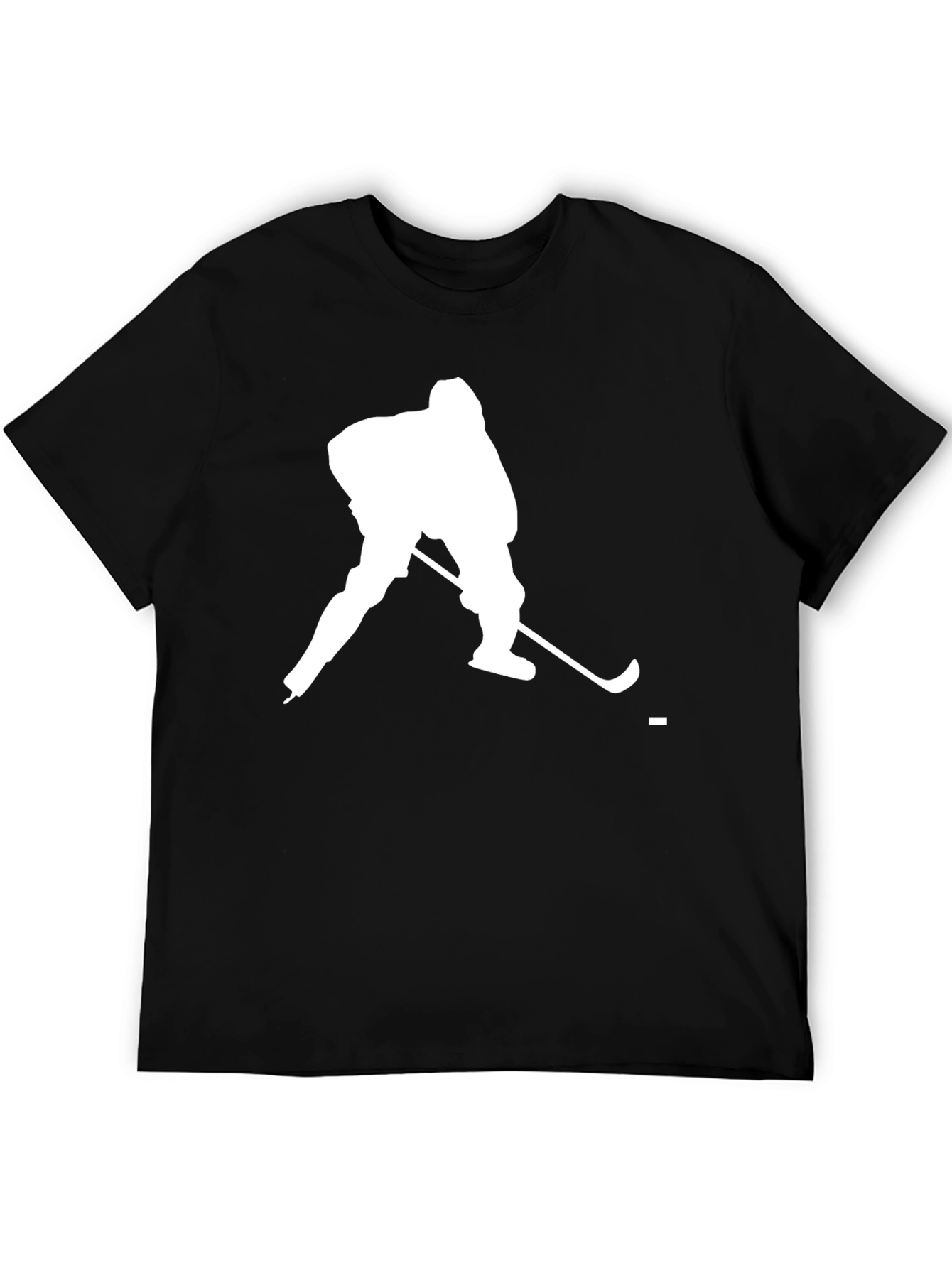 Hockey Player Graphic T-Shirt - Black