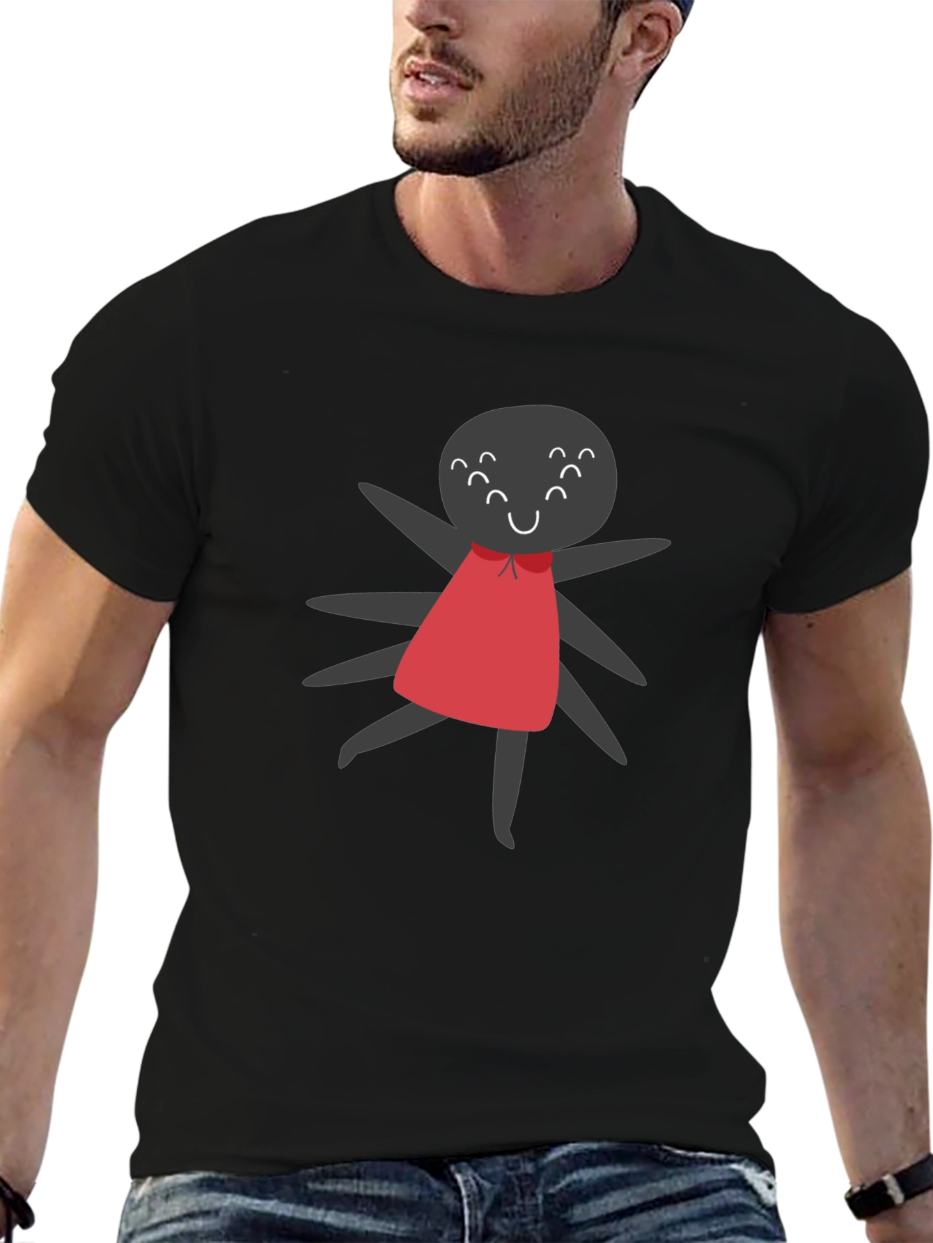 Cute Spider Graphic Tee - Unisex Black T-Shirt