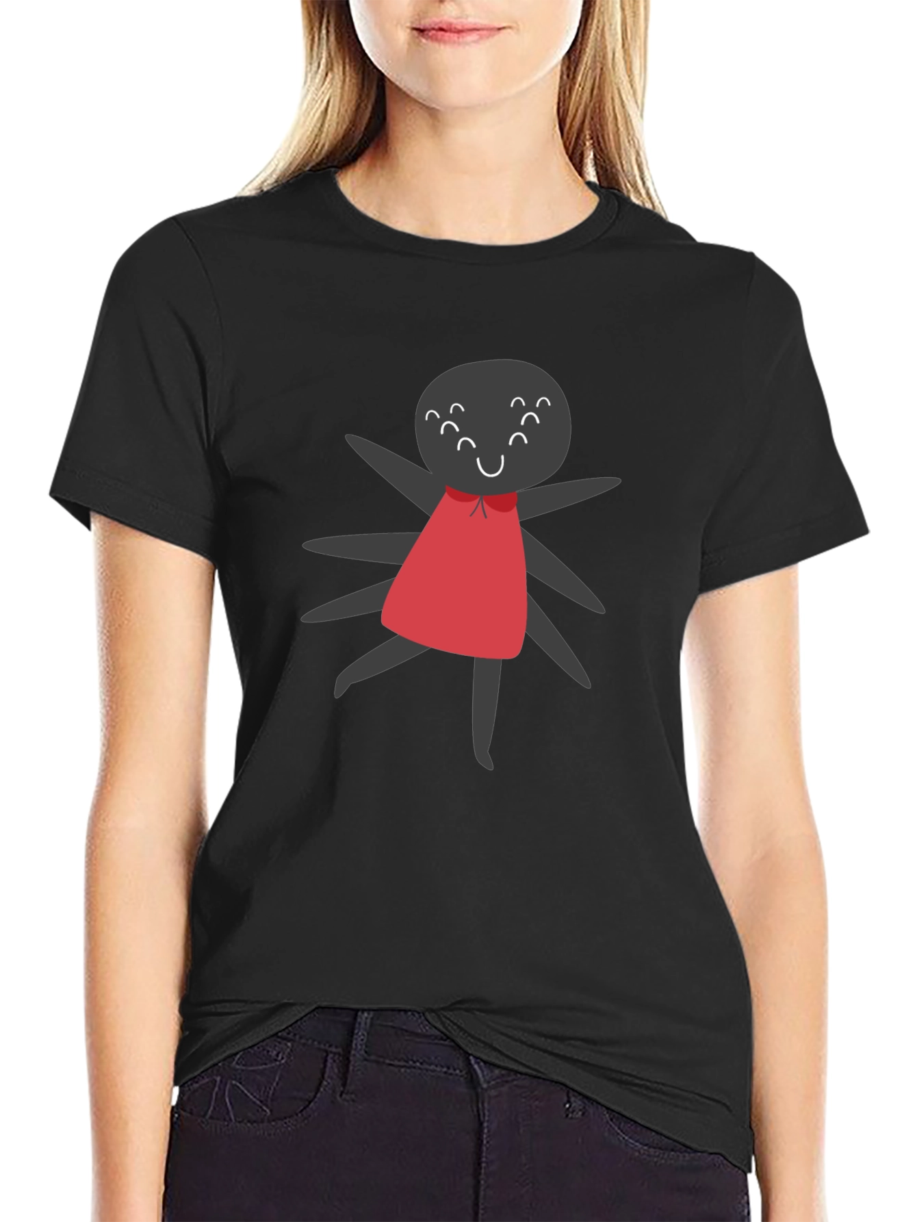 Cute Spider Graphic Tee - Unisex Black T-Shirt