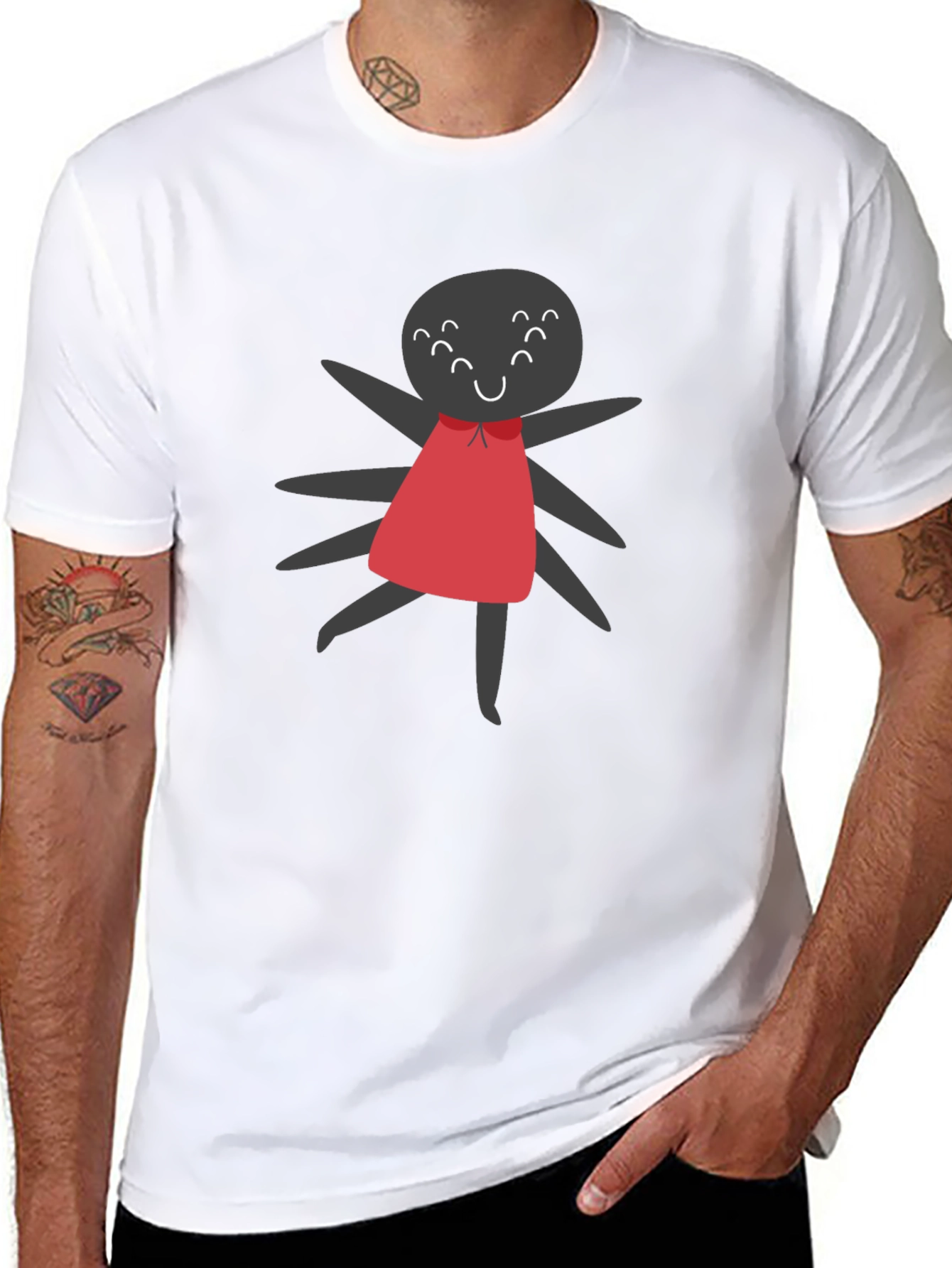 Cute Spider Graphic Tee - Unisex Black T-Shirt