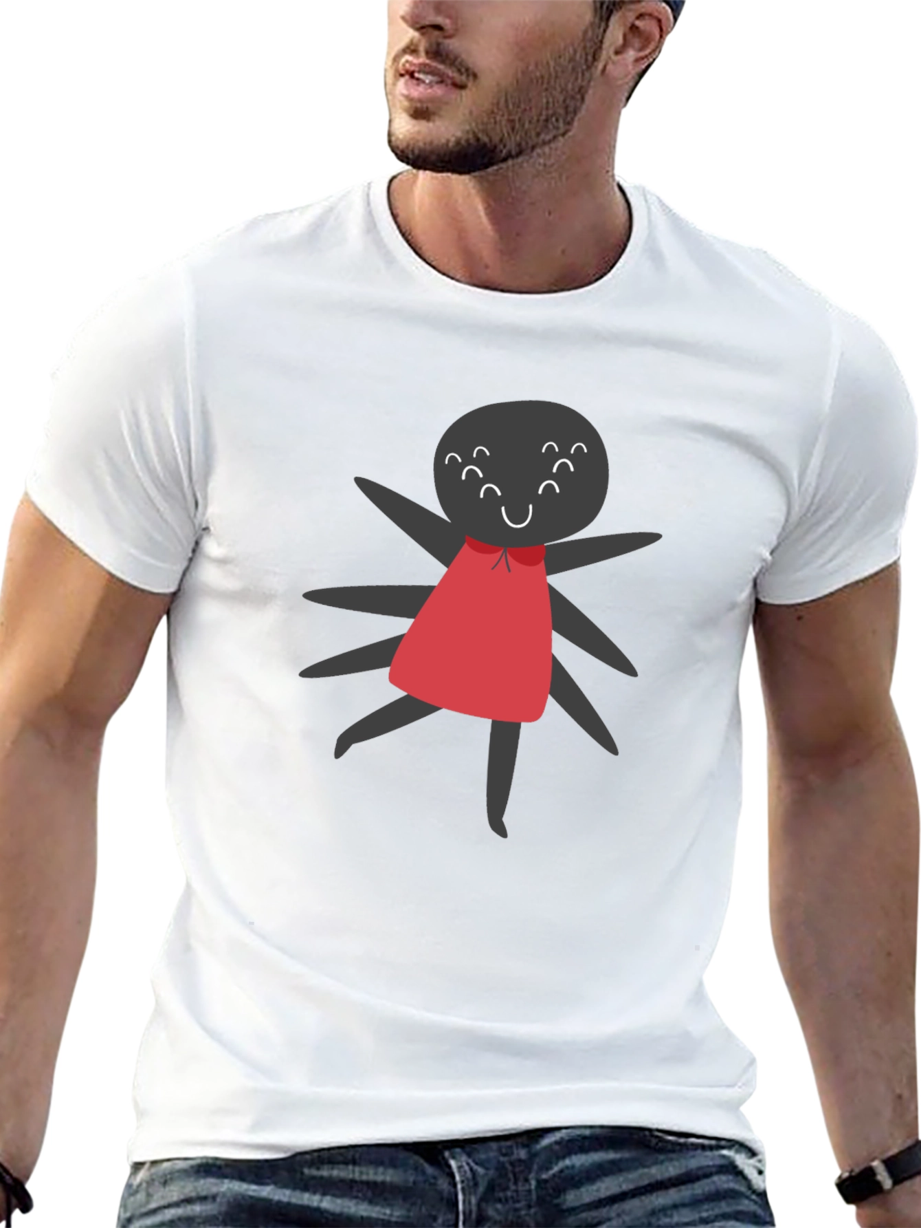 Cute Spider Graphic Tee - Unisex Black T-Shirt
